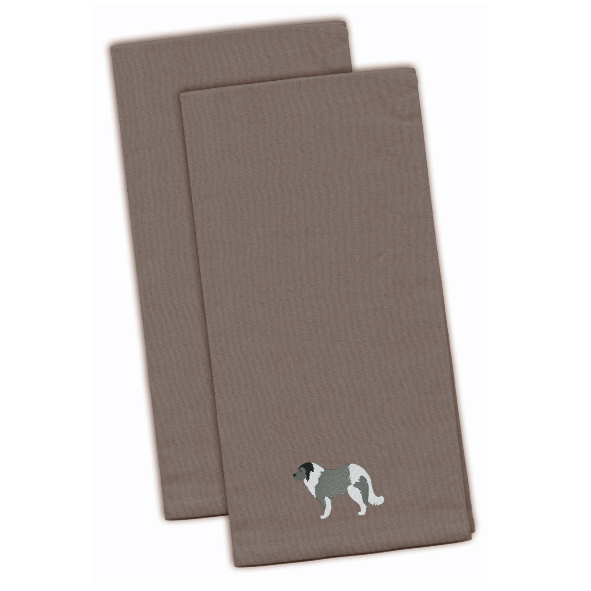 Caroline'S Treasures Bb3425Gytwe Caucasian Shepherd Dog Gray Embroidered Kitchen Towel (Set Of 2), 28 X 19, Multicolor