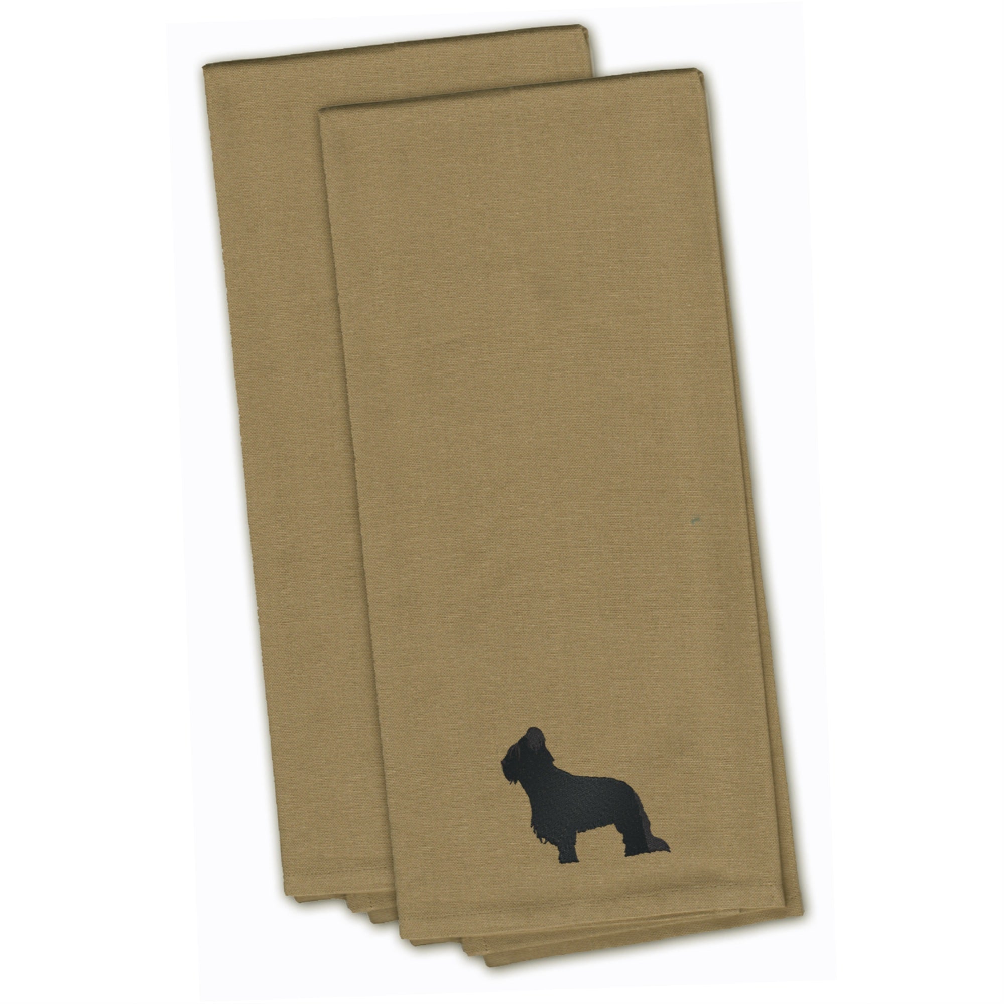 Caroline'S Treasures Bb3426Tntwe Briard Tan Embroidered Kitchen Towel (Set Of 2), 28 X 19, Multicolor