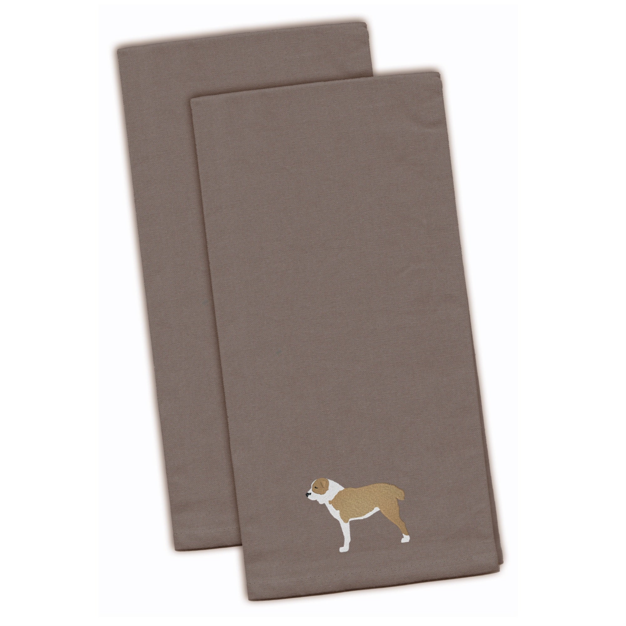 Caroline'S Treasures Bb3428Gytwe Central Asian Shepherd Dog Gray Embroidered Kitchen Towel (Set Of 2), 28 X 19, Multic