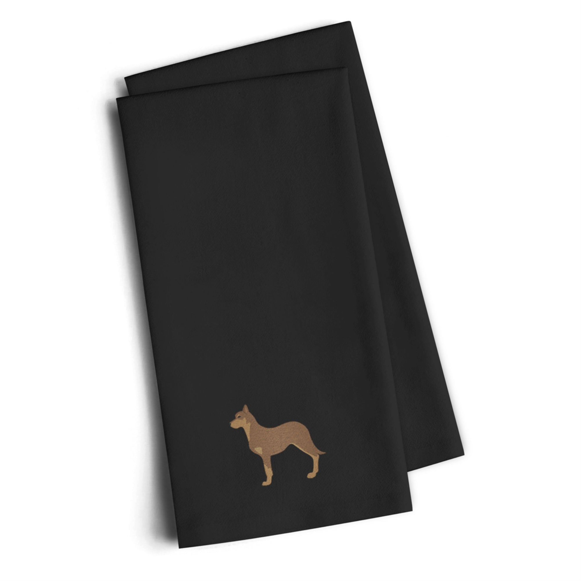 Caroline'S Treasures Bb3429Bktwe Australian Kelpie Dog Black Embroidered Kitchen Towel (Set Of 2), 28 H X 19 W, Multic