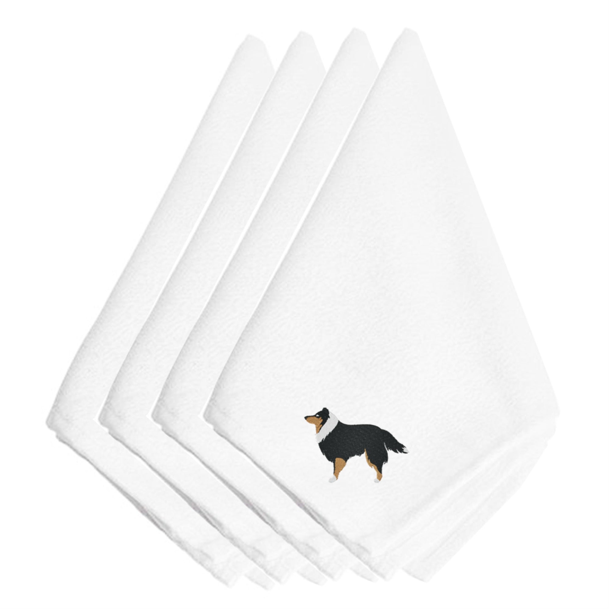 Caroline'S Treasures Sheltie/Shetland Sheepdog Embroidered Napkins Set Of 4, 20, Multicolor
