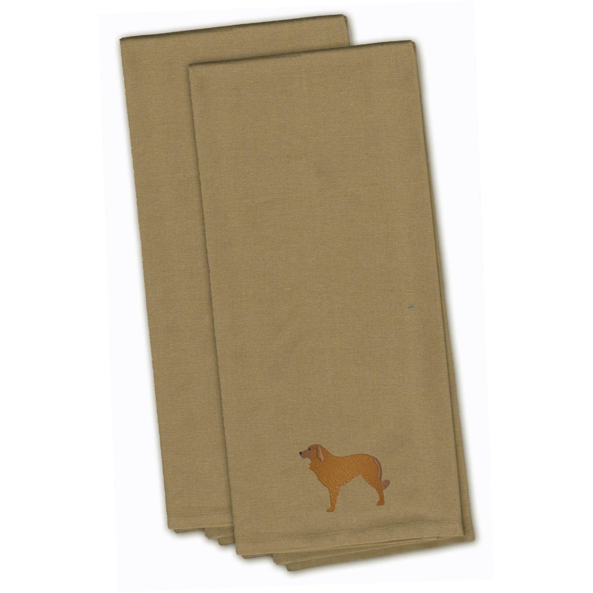 Caroline'S Treasures Bb3431Tntwe Portuguese Sheepdog Dog Tan Embroidered Kitchen Towel (Set Of 2), 28 X 19, Multicolor