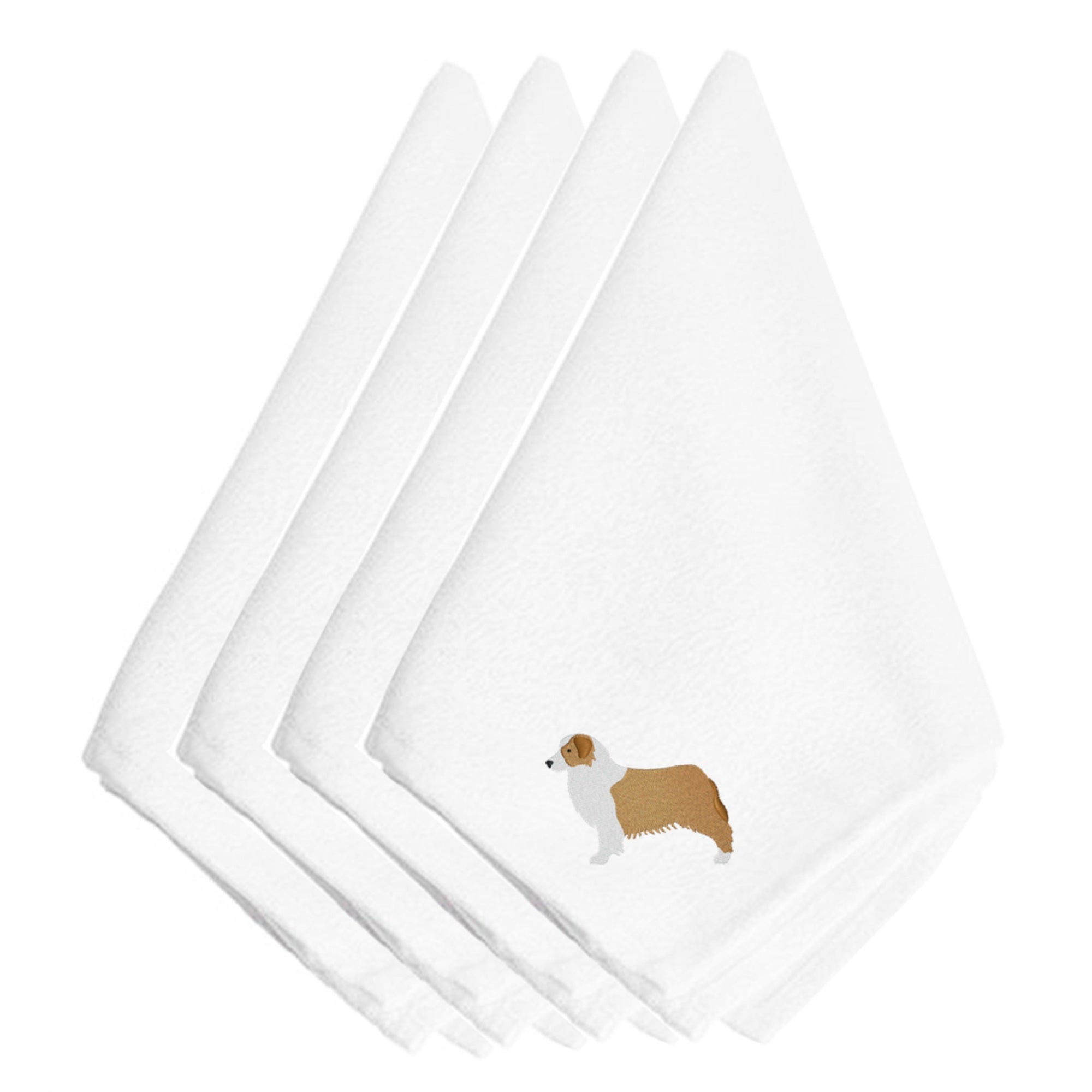 Caroline'S Treasures Bb3433Npke Australian Shepherd Dog Embroidered Napkins (Set Of 4), 20, Multicolor