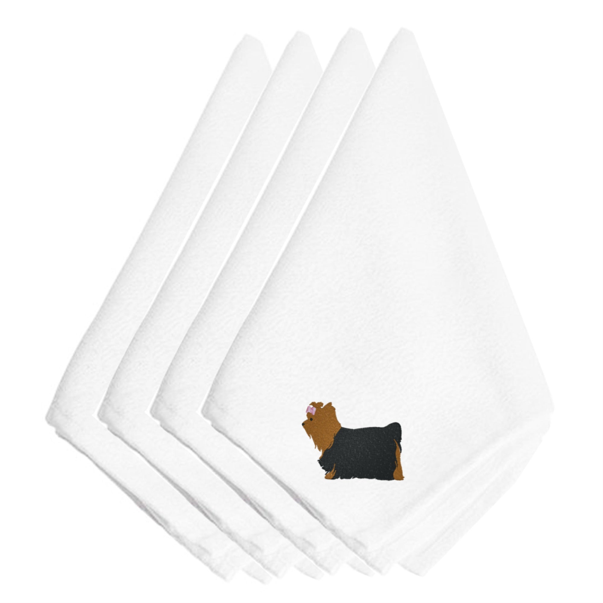 Caroline'S Treasures Bb3434Npke Yorkshire Terrier Yorkie Embroidered Napkins (Set Of 4), 20, Multicolor