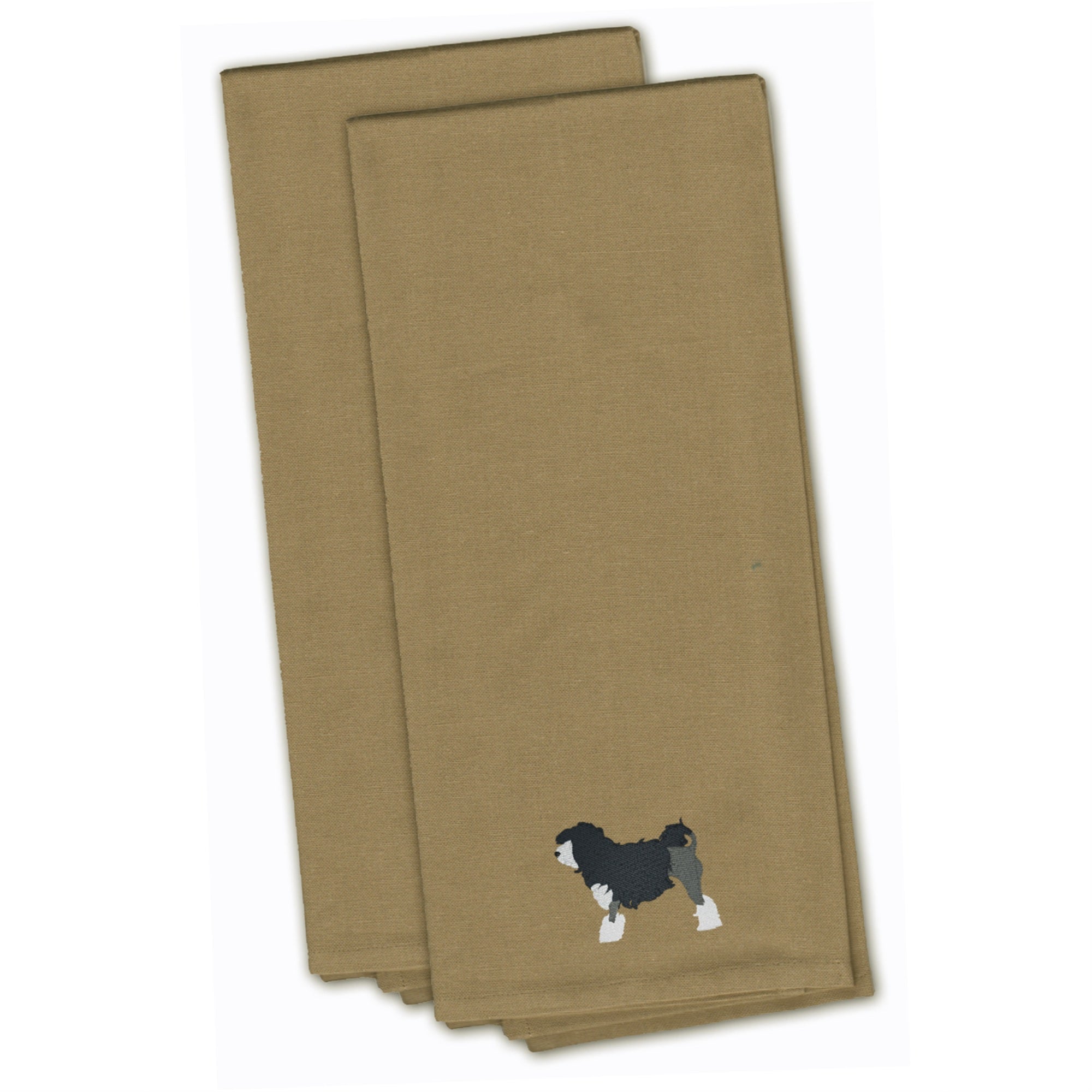 Caroline'S Treasures Bb3435Tntwe Lowchen Tan Embroidered Kitchen Towel (Set Of 2), 28 X 19, Multicolor