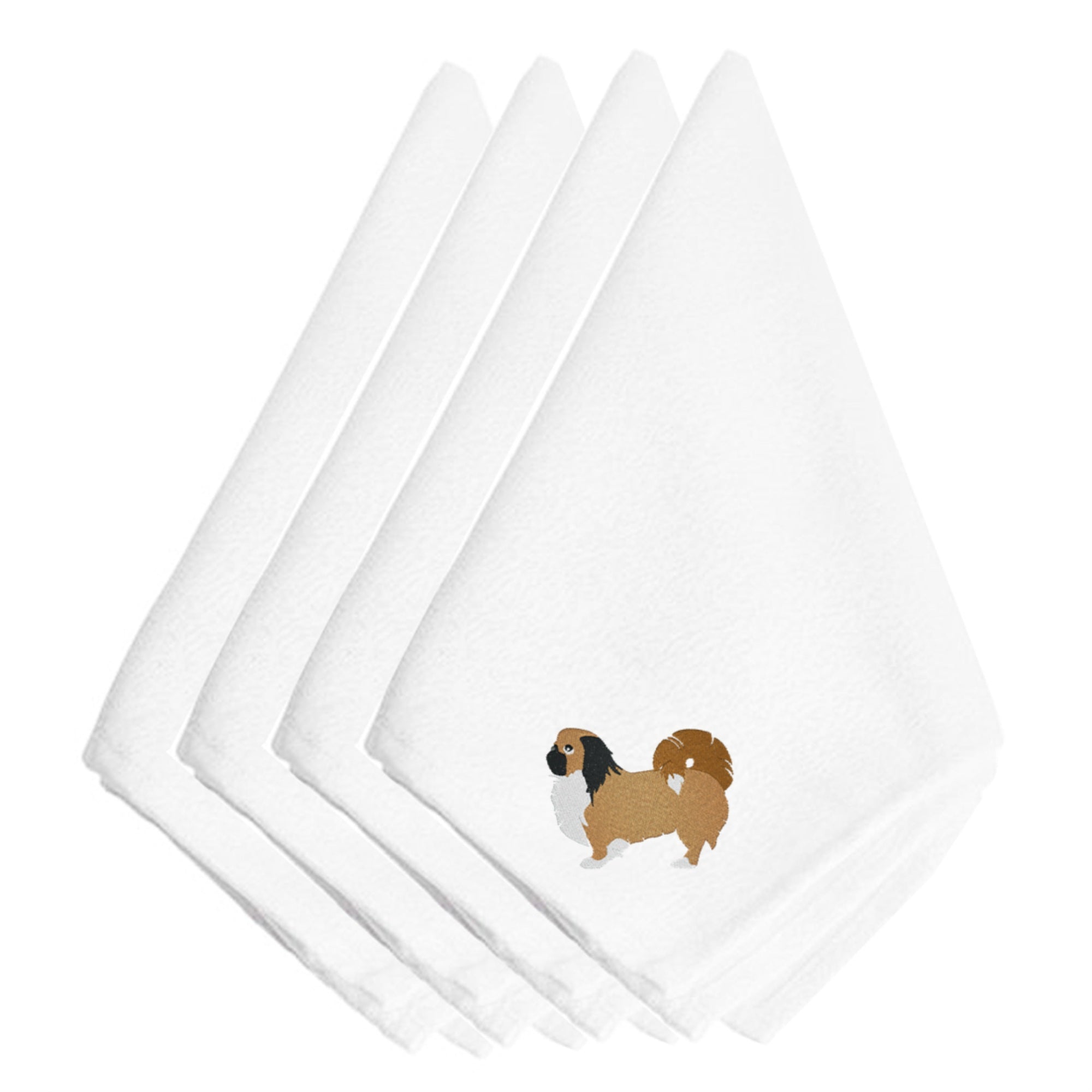Caroline'S Treasures Bb3438Npke Pekingese Embroidered Napkins (Set Of 4), 20, Multicolor