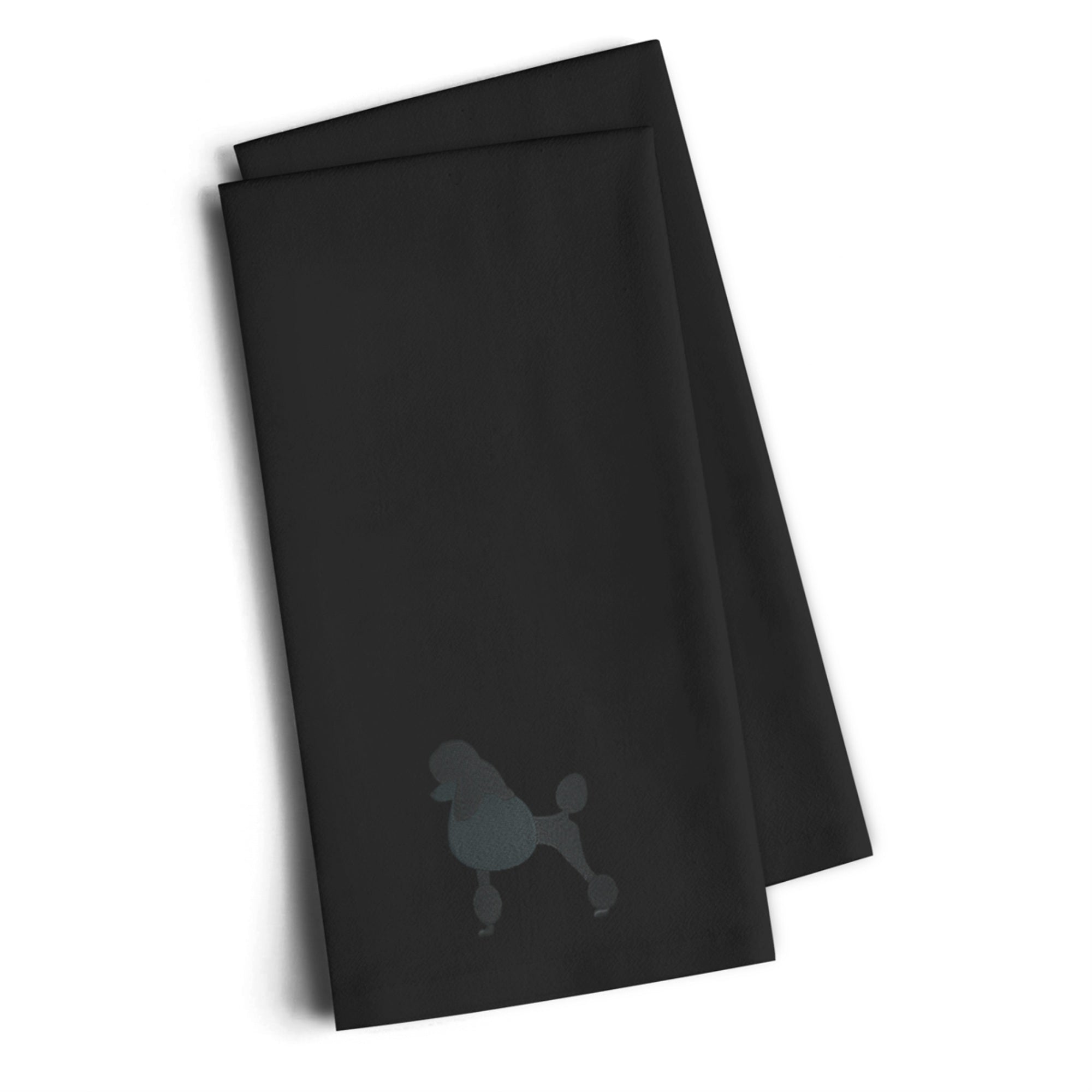 Caroline'S Treasures Bb3439Bktwe Poodle Black Embroidered Kitchen Towel (Set Of 2), 28 H X 19 W, Multicolor