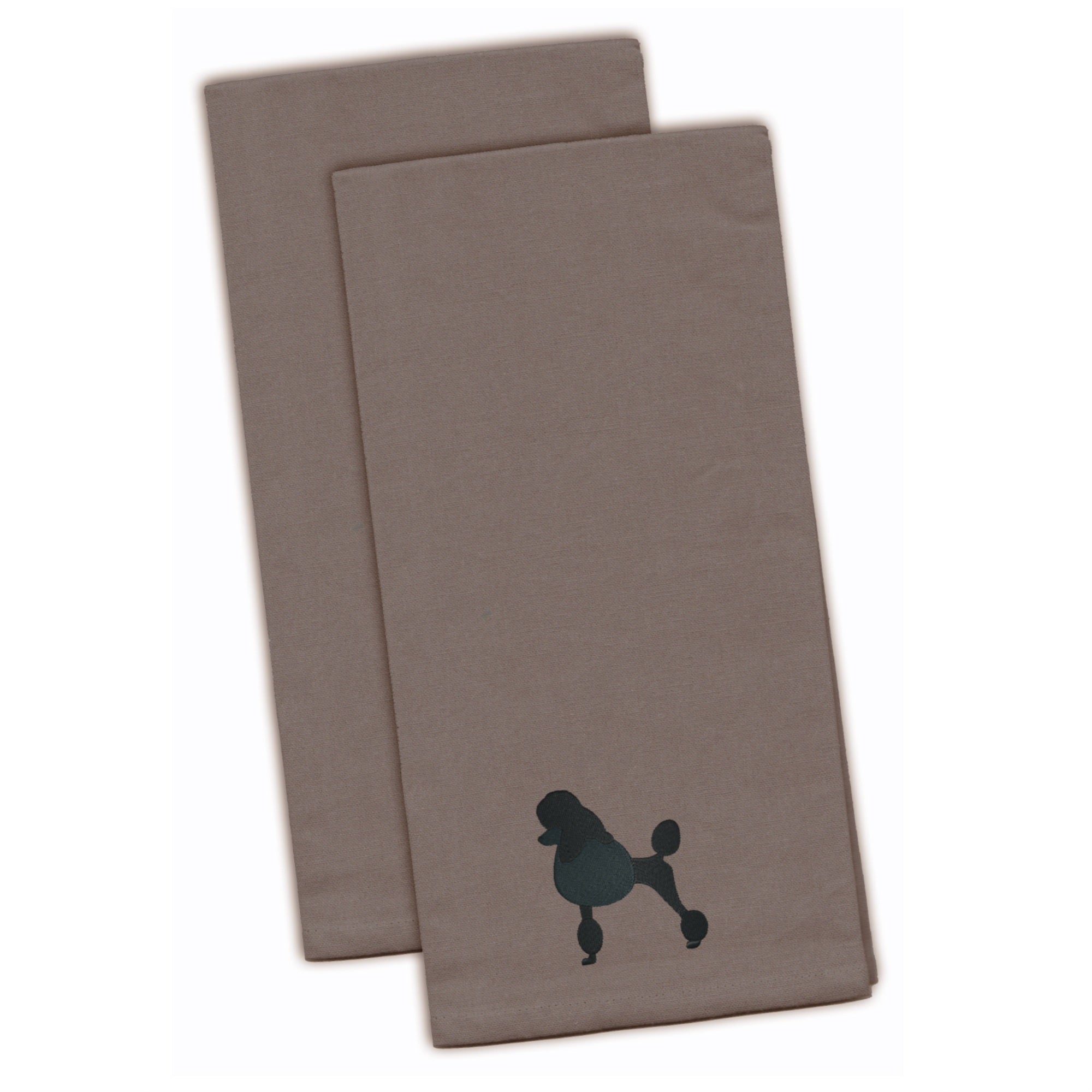 Caroline'S Treasures Bb3439Gytwe Poodle Gray Embroidered Kitchen Towel (Set Of 2), 28 X 19, Multicolor