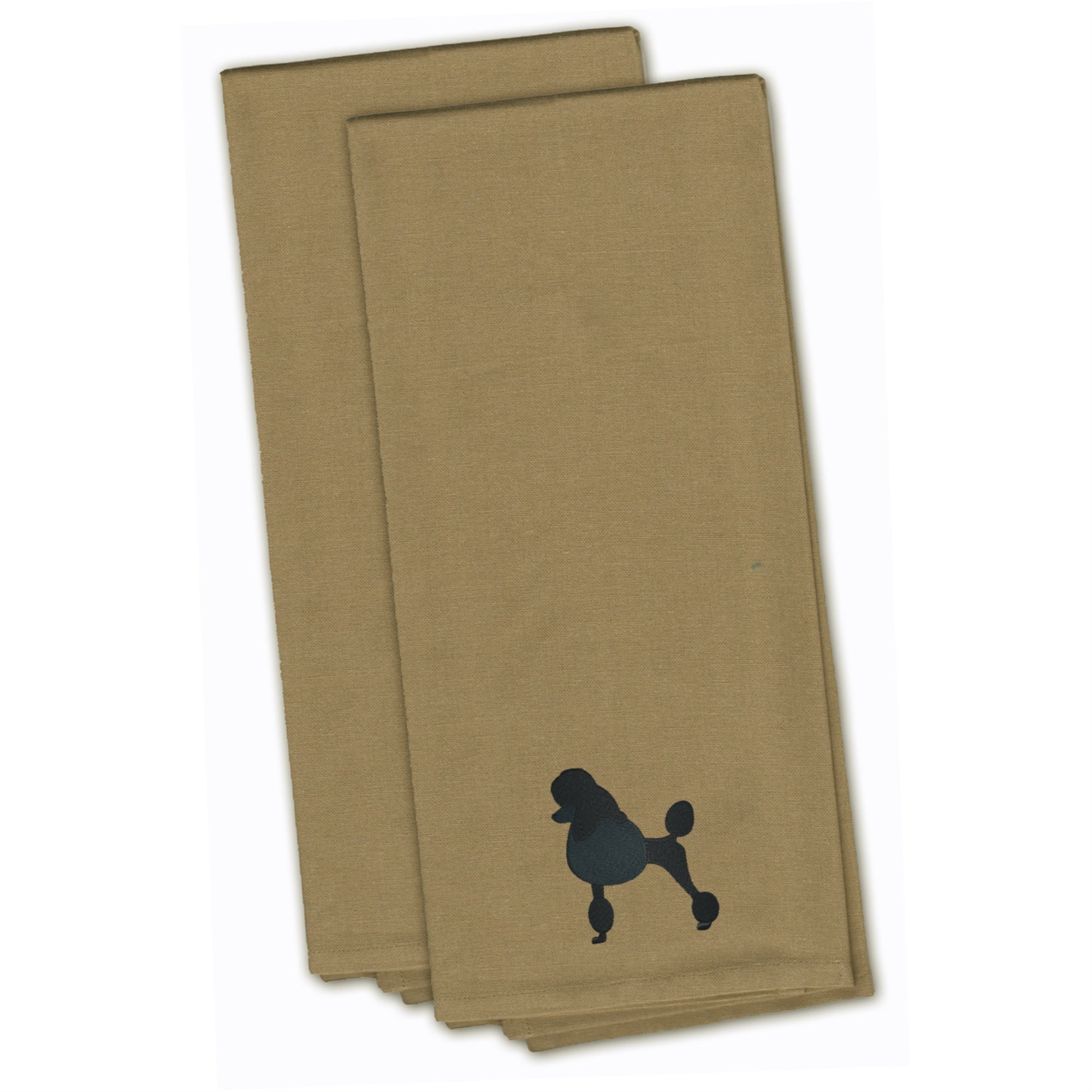Caroline'S Treasures Bb3439Tntwe Poodle Tan Embroidered Kitchen Towel (Set Of 2), 28 X 19, Multicolor