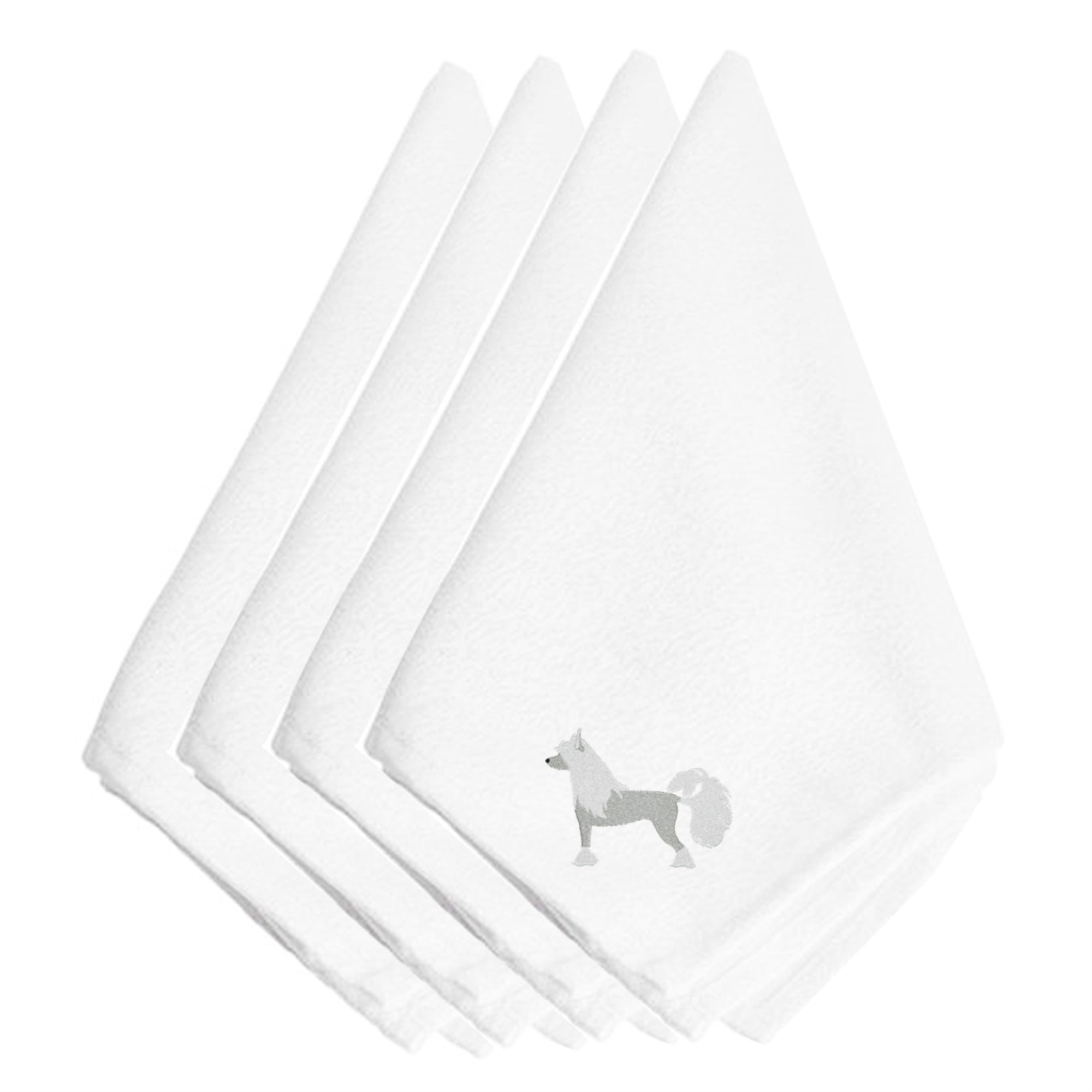 Caroline'S Treasures Bb3443Npke Chinese Crested Embroidered Napkins (Set Of 4), 20, Multicolor