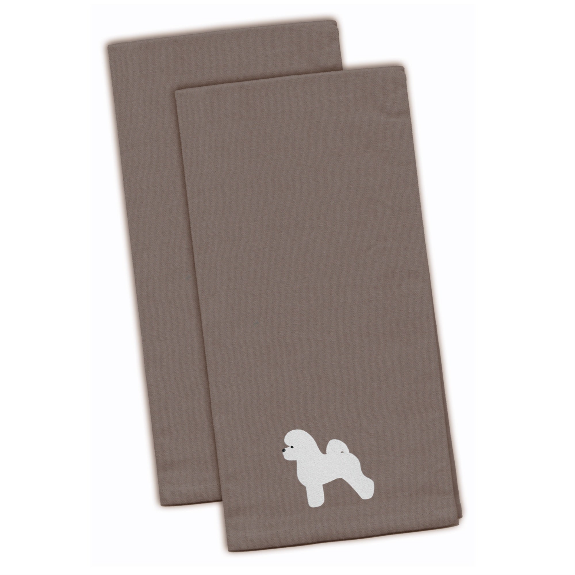 Caroline'S Treasures Bb3445Gytwe Bichon Frise Gray Embroidered Kitchen Towel (Set Of 2), 28 X 19, Multicolor