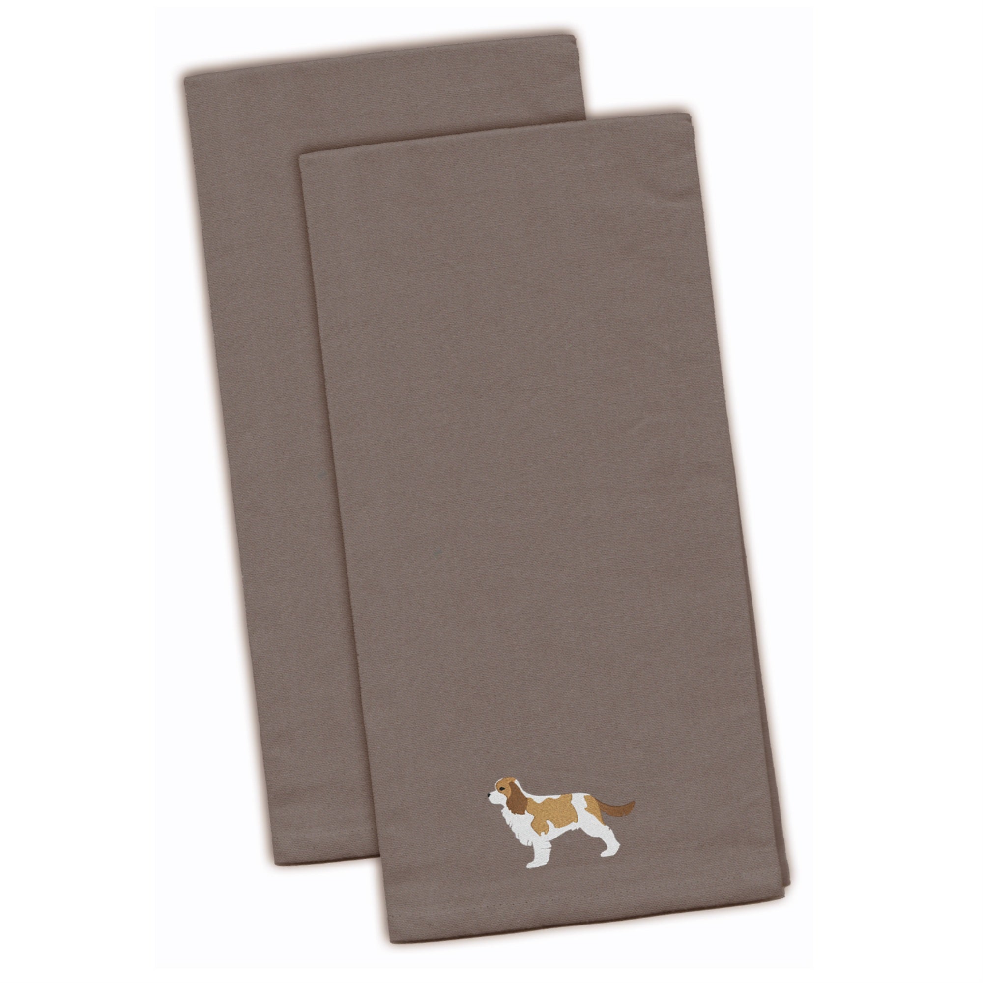 Caroline'S Treasures Bb3449Gytwe Cavalier King Charles Gray Embroidered Kitchen Towel (Set Of 2), 28 X 19, Multicolor,