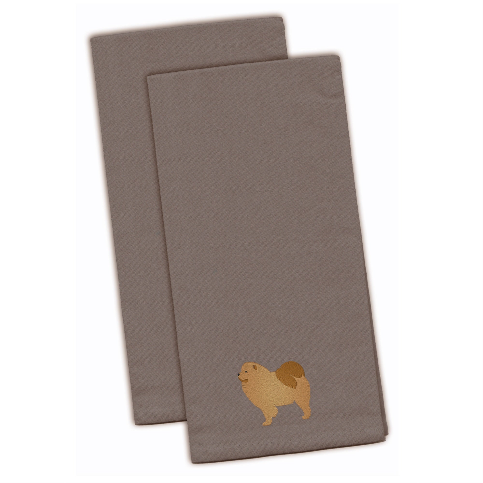 Caroline'S Treasures Bb3451Gytwe Chow Chow Gray Embroidered Kitchen Towel (Set Of 2), 28 X 19, Multicolor
