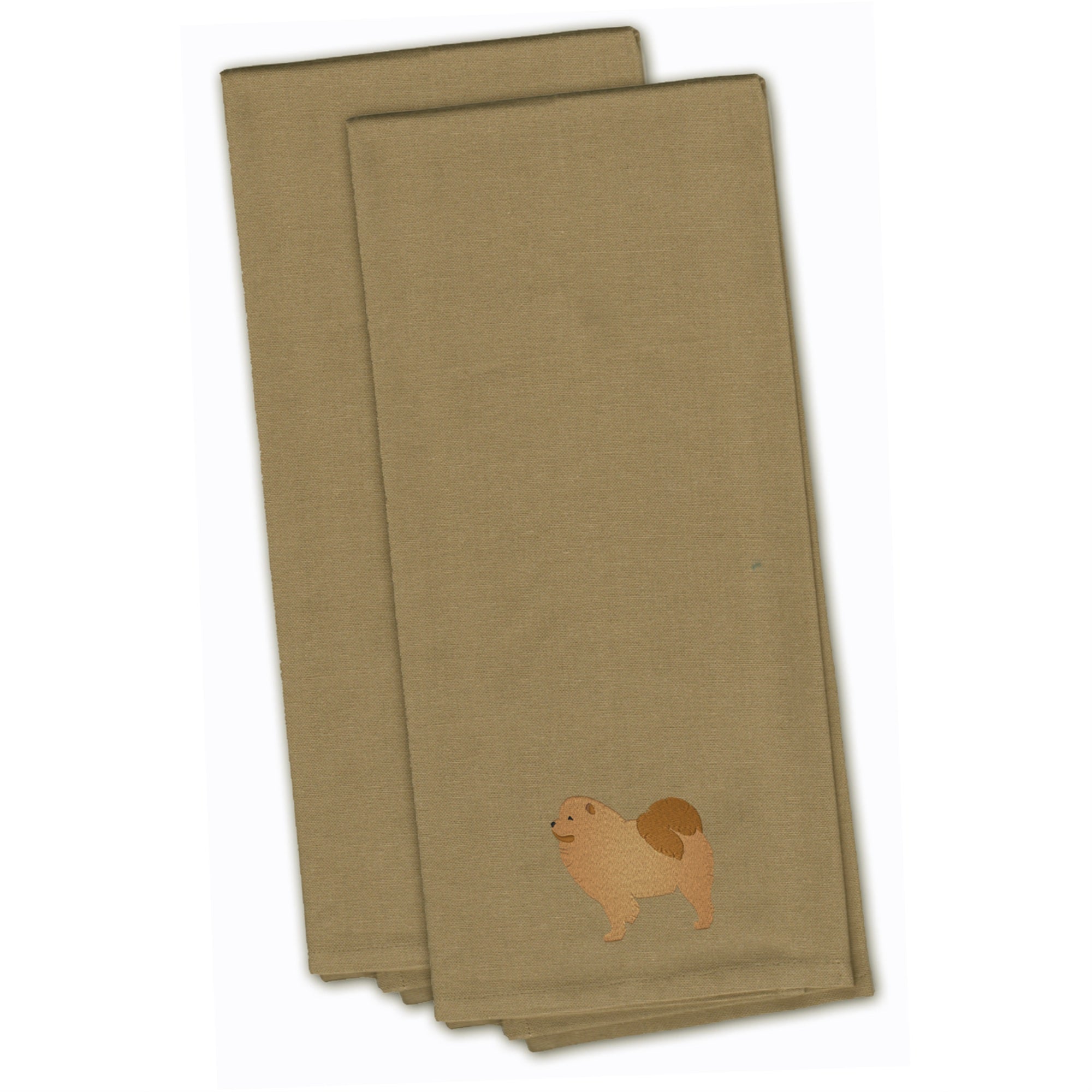 Caroline'S Treasures Bb3451Tntwe Chow Chow Tan Embroidered Kitchen Towel (Set Of 2), 28 X 19, Multicolor