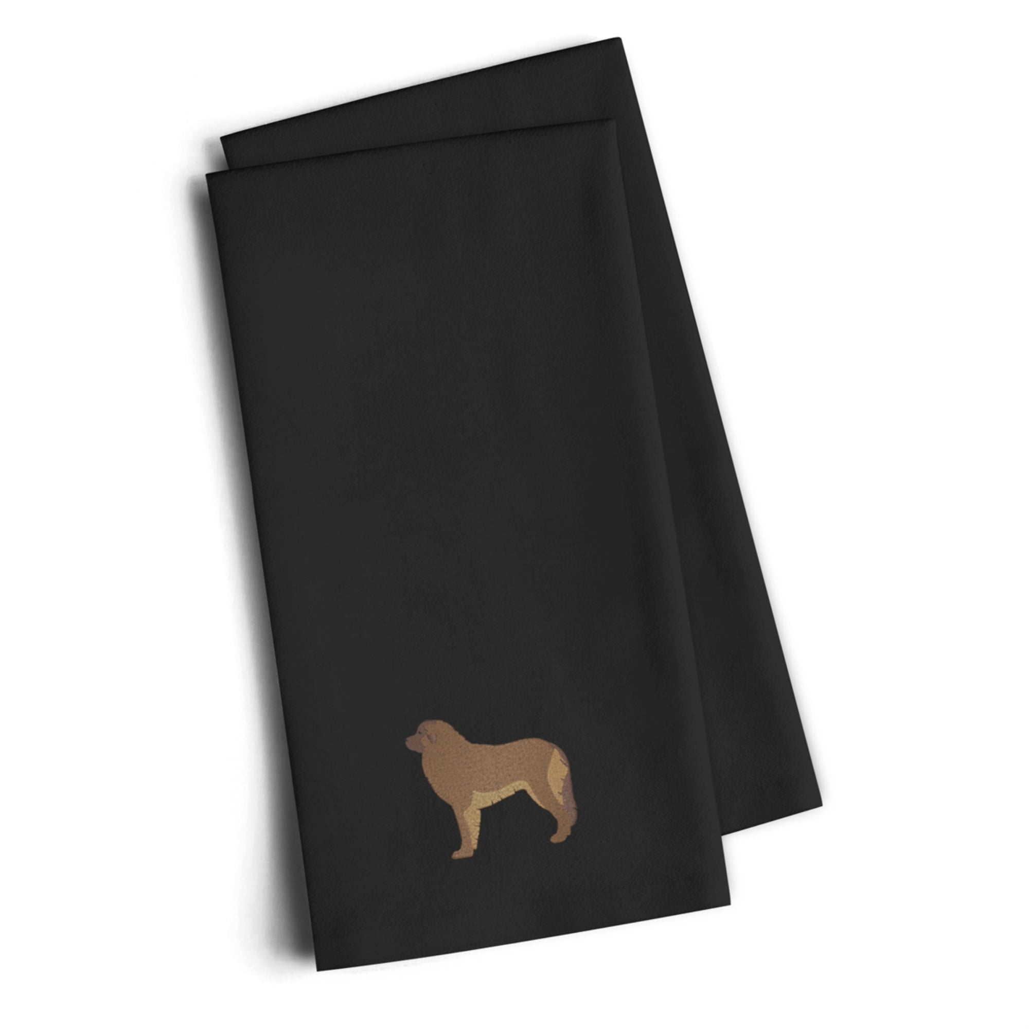 Caroline'S Treasures Bb3458Bktwe Leon Berger Black Embroidered Kitchen Towel (Set Of 2), 28 H X 19 W, Multicolor