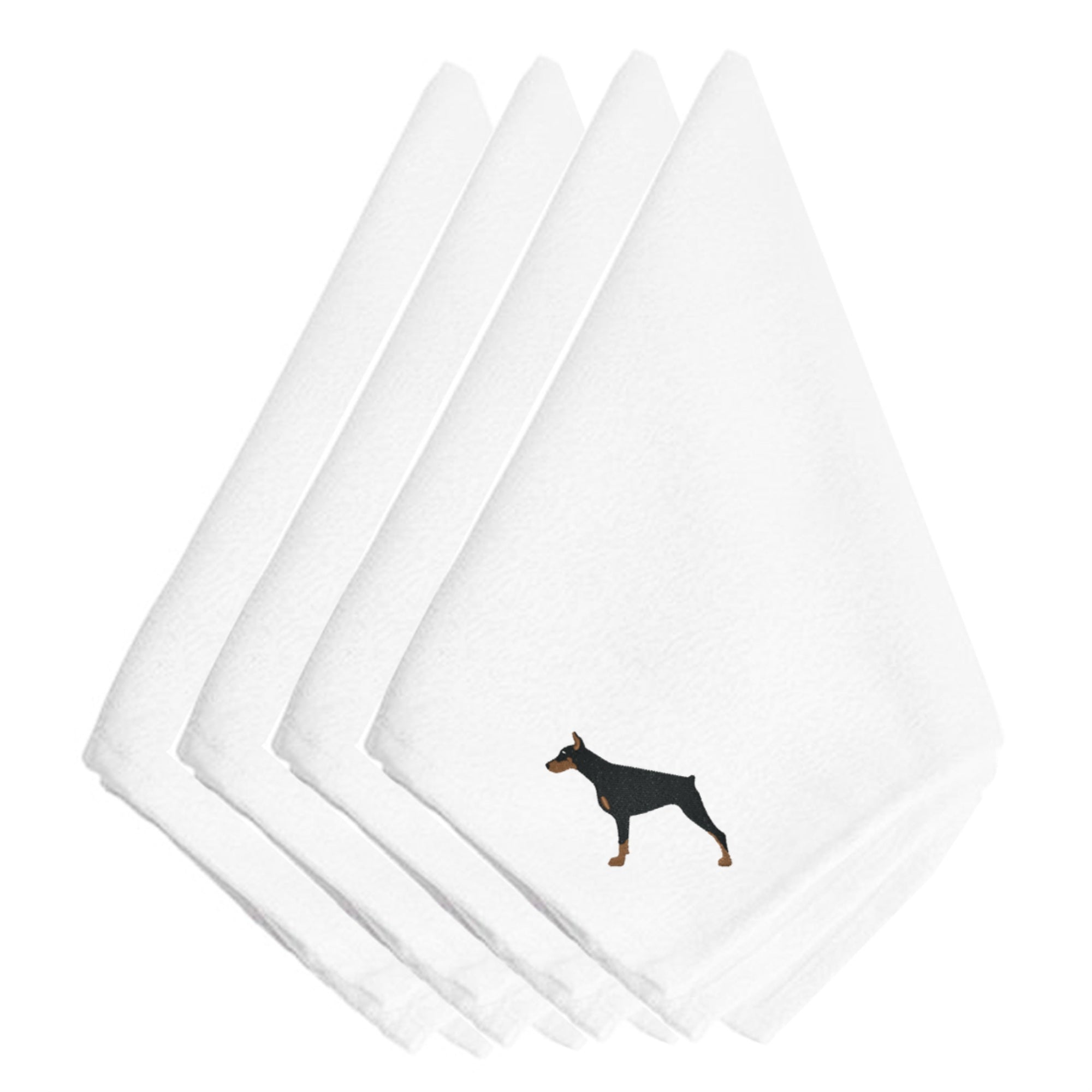 Caroline'S Treasures Bb3460Npke Doberman Pinscher Embroidered Napkins (Set Of 4), 20, Multicolor