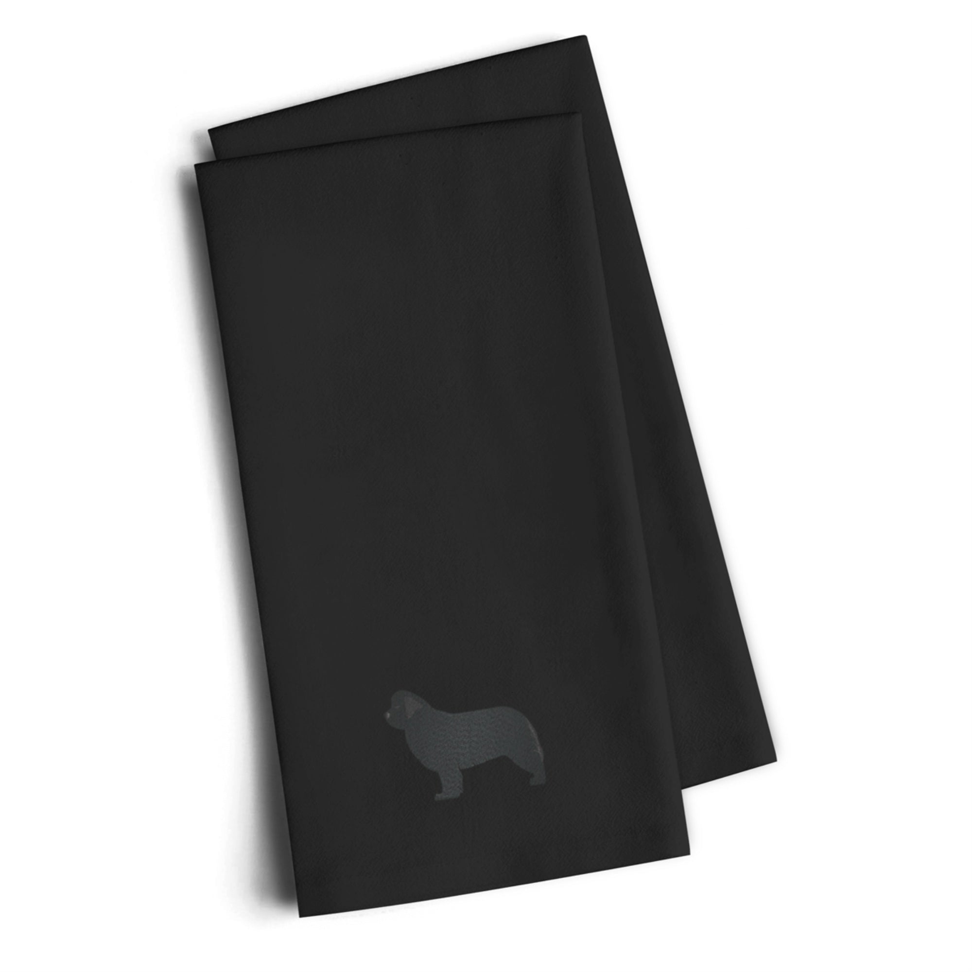 Caroline'S Treasures Bb3464Bktwe Newfoundland Black Embroidered Kitchen Towel (Set Of 2), 28 H X 19 W, Multicolor