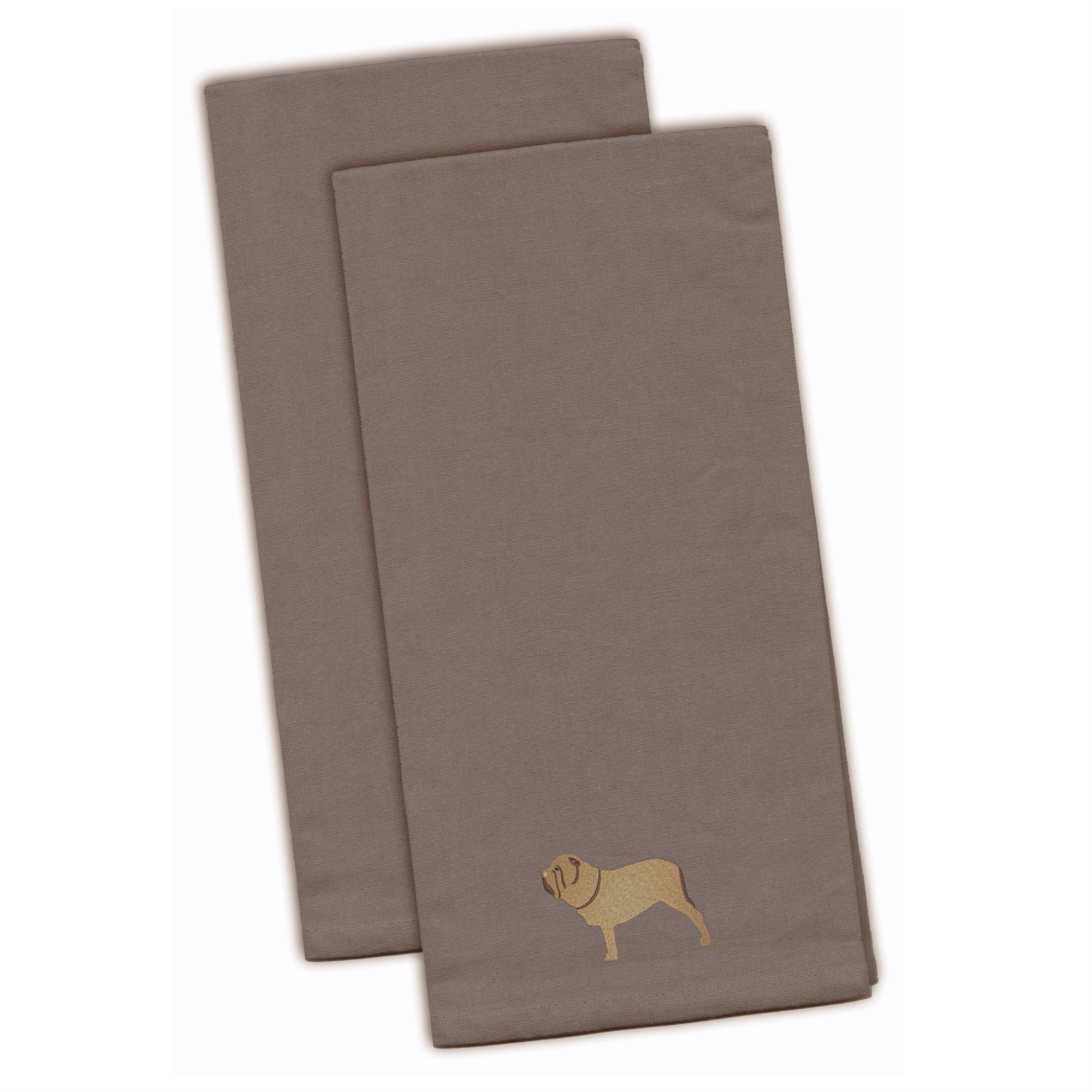Caroline'S Treasures Bb3465Gytwe Neapolitan Mastiff Gray Embroidered Kitchen Towel (Set Of 2), 28 X 19, Multicolor