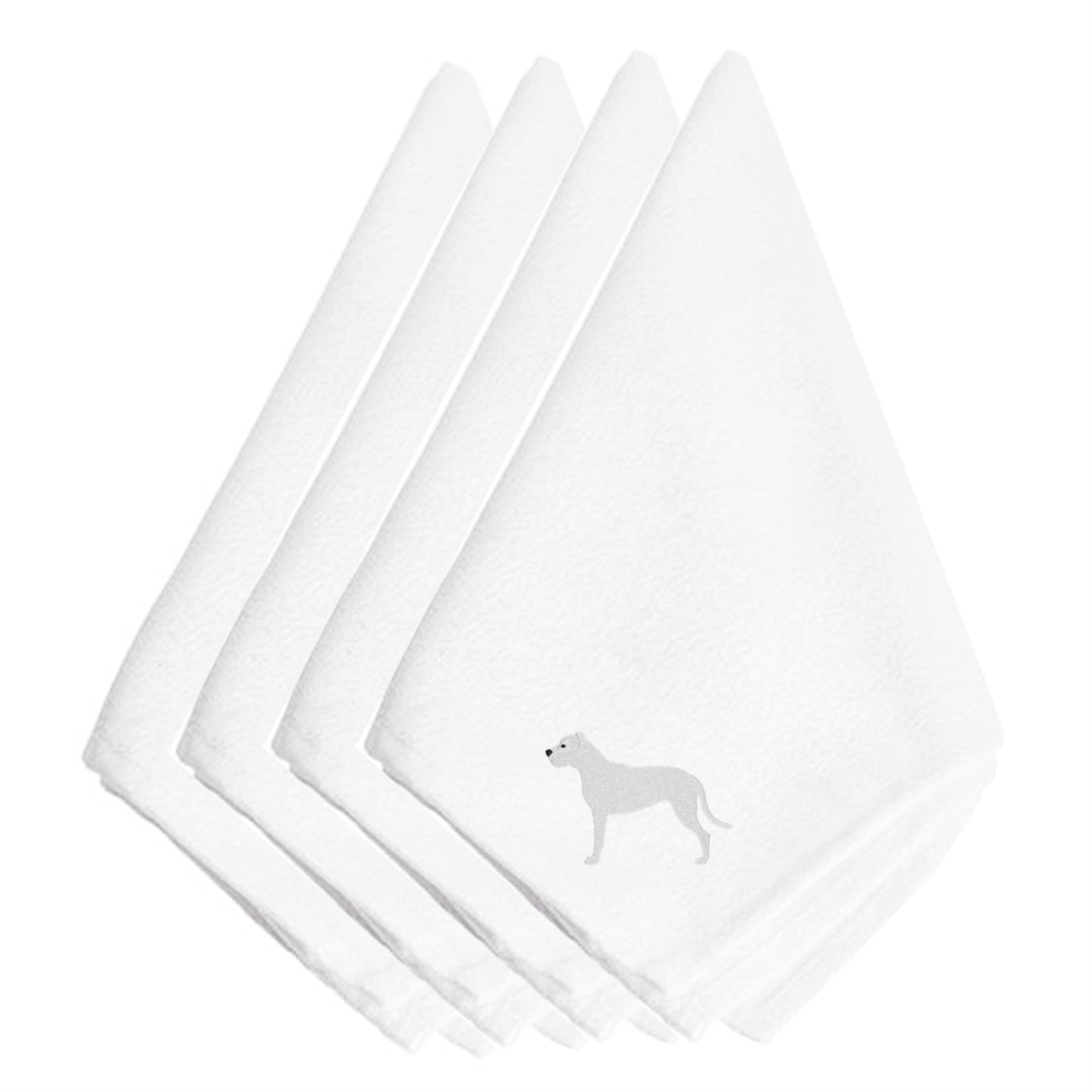 Caroline'S Treasures Bb3467Npke Dogo Argentino Embroidered Napkins (Set Of 4), 20, Multicolor