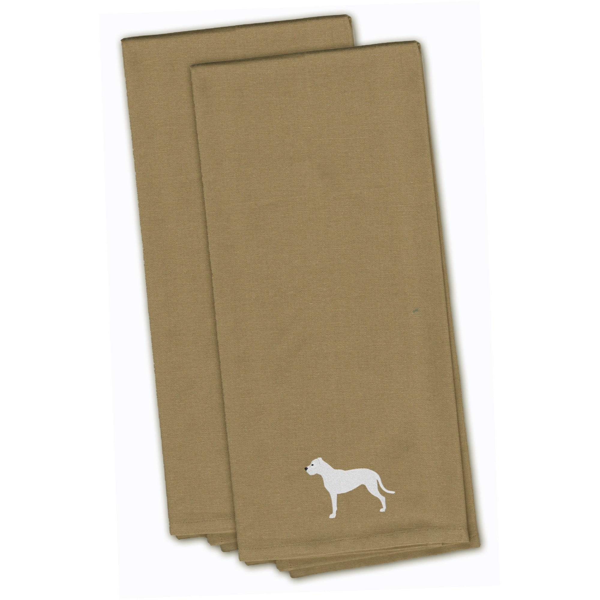 Caroline'S Treasures Bb3467Tntwe Dogo Argentino Tan Embroidered Kitchen Towel (Set Of 2), 28 X 19, Multicolor