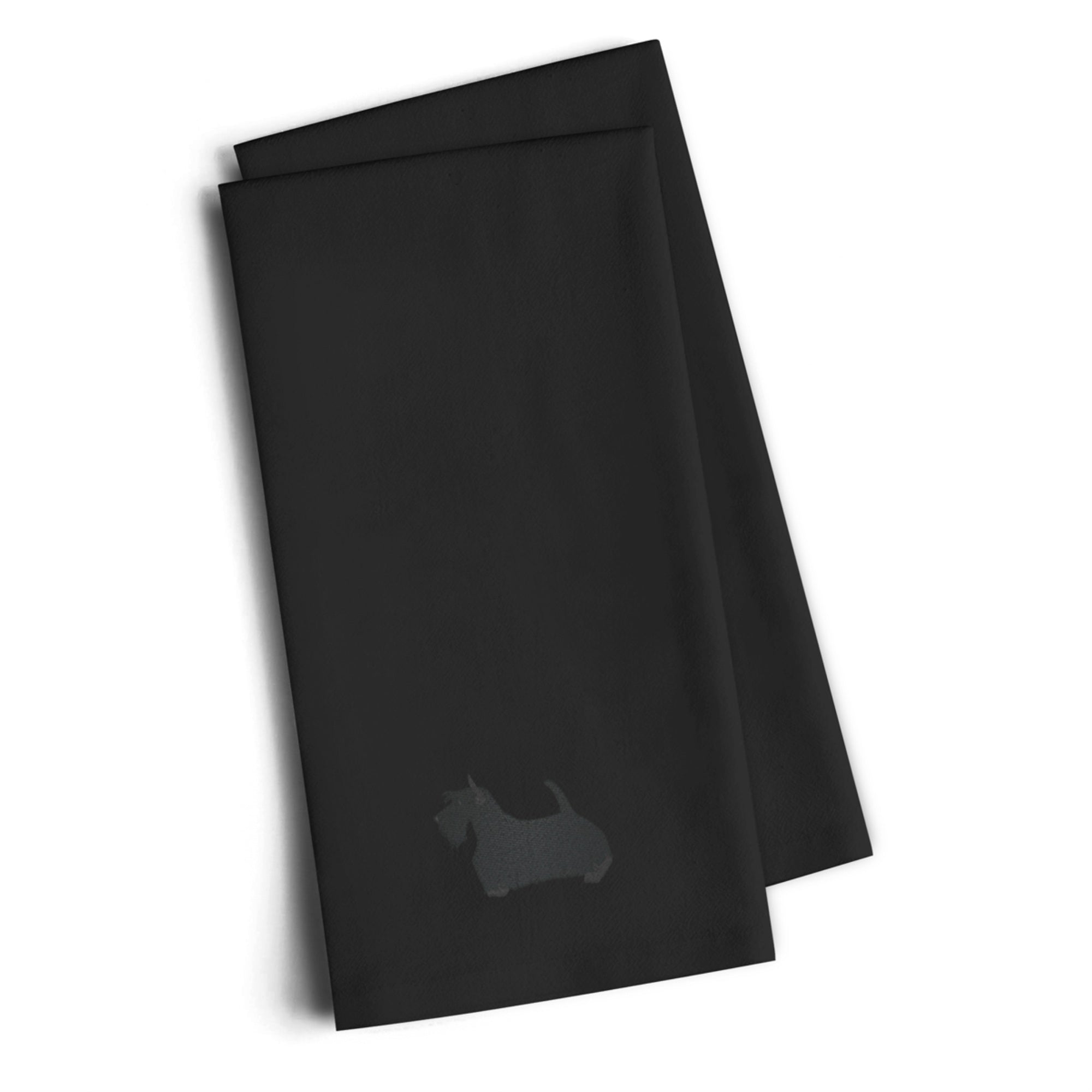 Caroline'S Treasures Bb3469Bktwe Scottish Terrier Black Embroidered Kitchen Towel (Set Of 2), 28 H X 19 W, Multicolor,