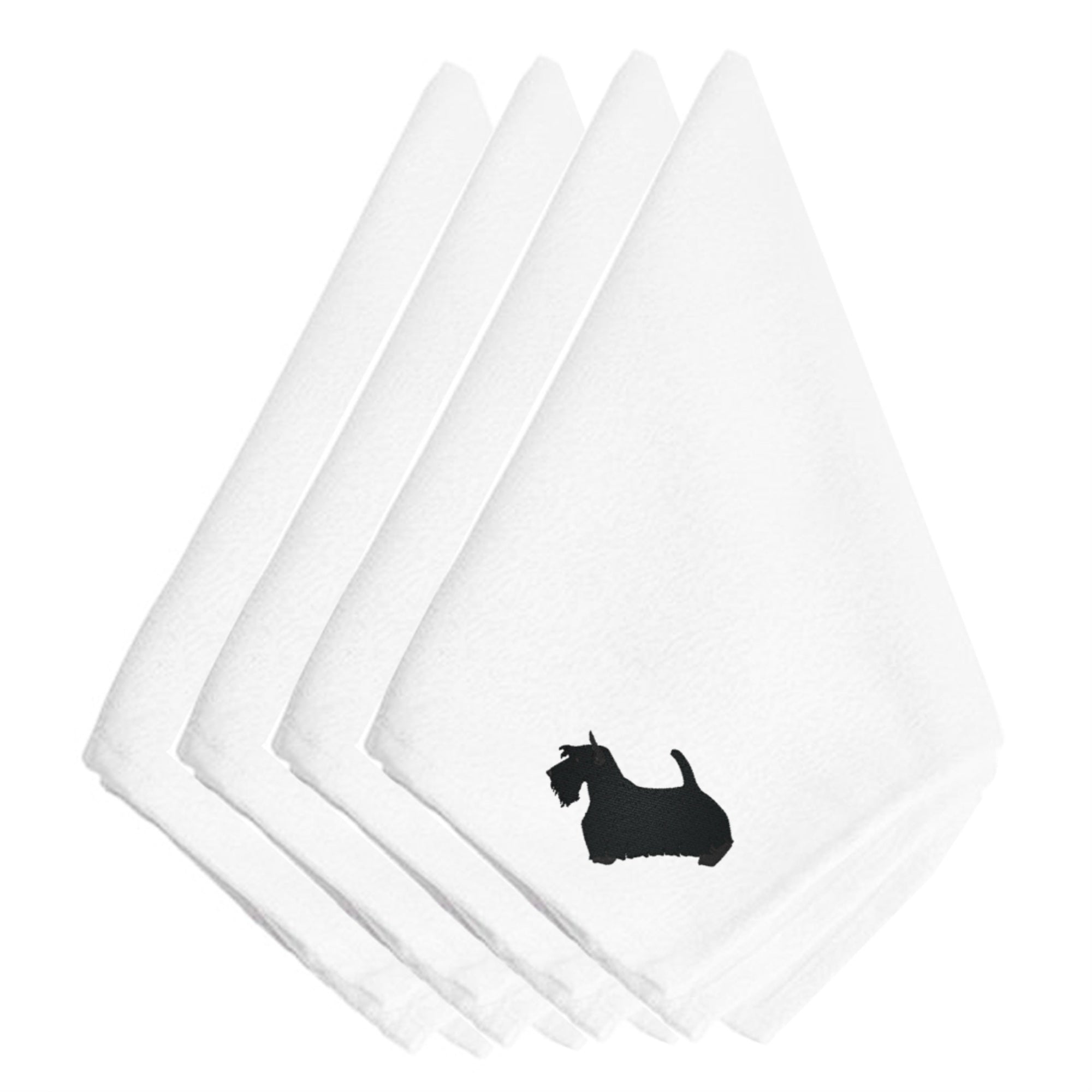 Caroline'S Treasures Bb3469Npke Scottish Terrier Embroidered Napkins (Set Of 4), 20, Multicolor