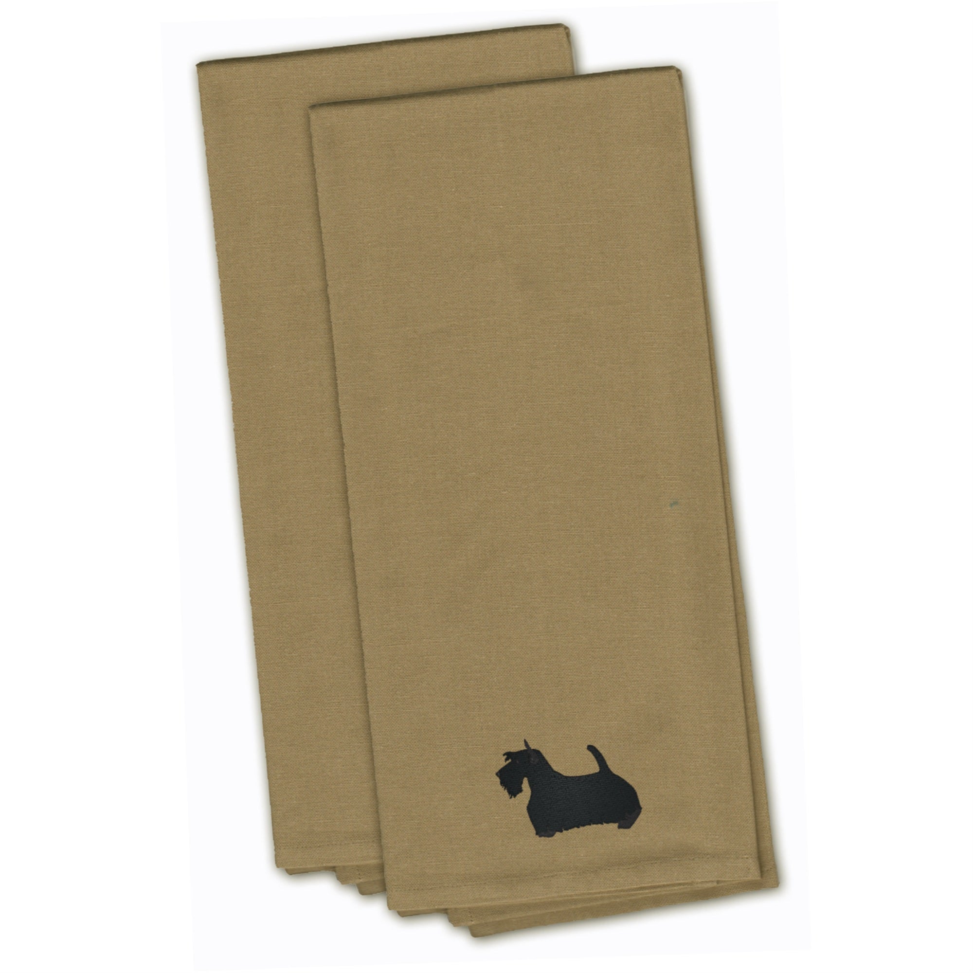 Caroline'S Treasures Bb3469Tntwe Scottish Terrier Tan Embroidered Kitchen Towel (Set Of 2), 28 X 19, Multicolor
