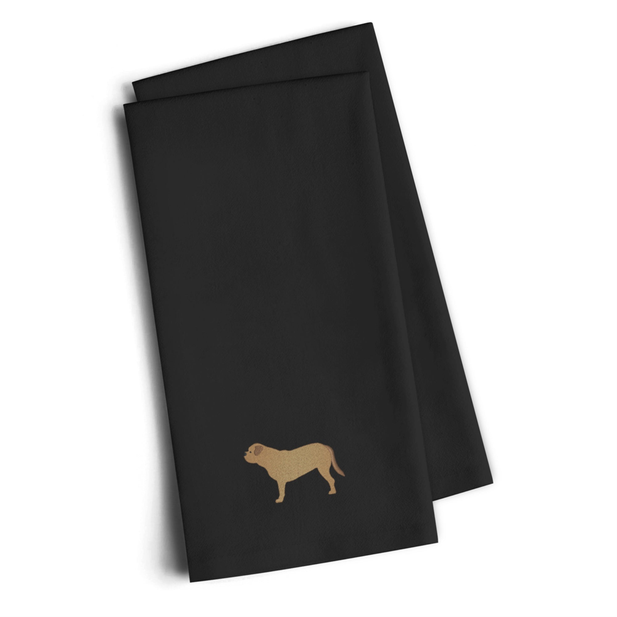Caroline'S Treasures Bb3470Bktwe Dogue De Bordeaux Black Embroidered Kitchen Towel (Set Of 2), 28 H X 19 W, Multicolor