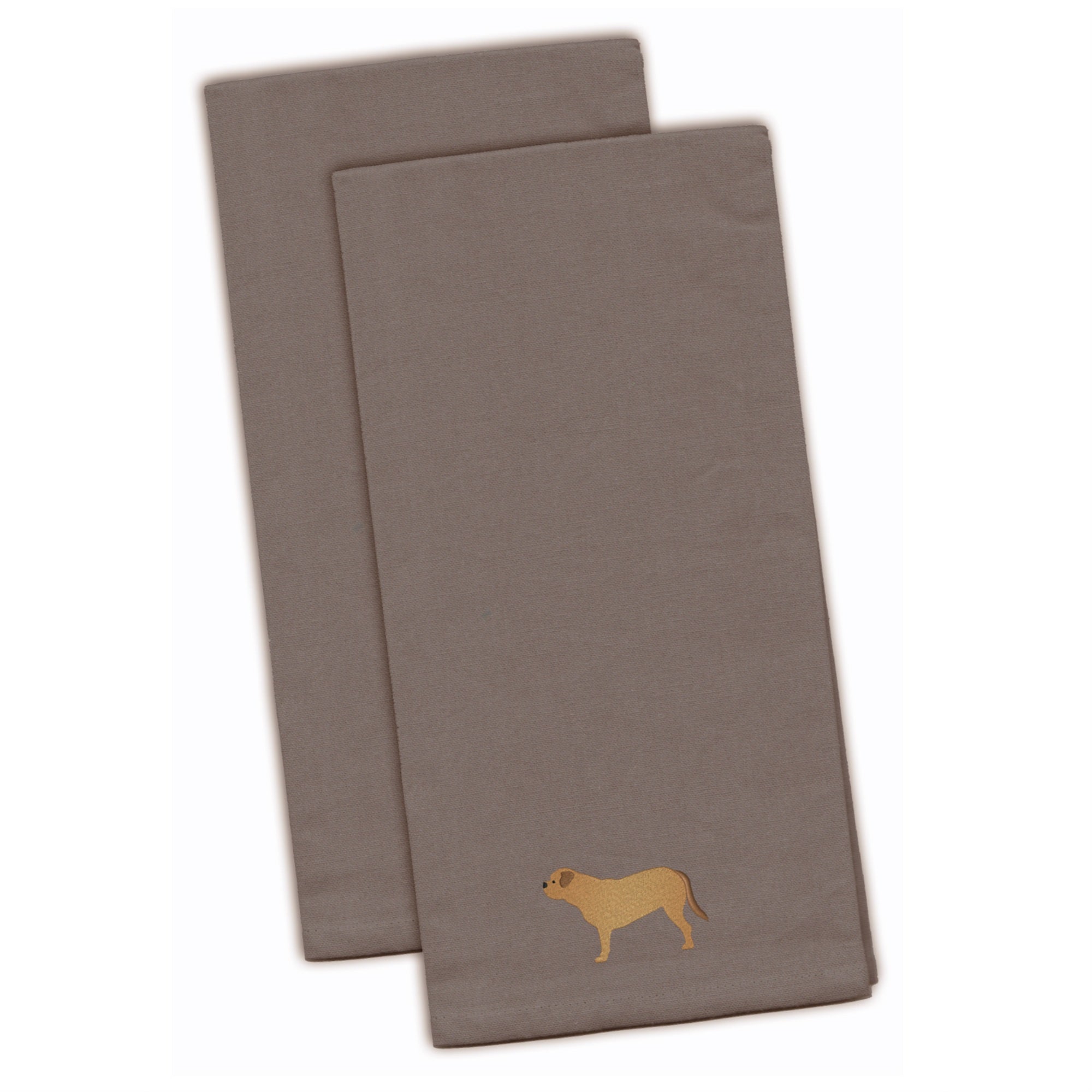 Caroline'S Treasures Bb3470Gytwe Dogue De Bordeaux Gray Embroidered Kitchen Towel (Set Of 2), 28 X 19, Multicolor