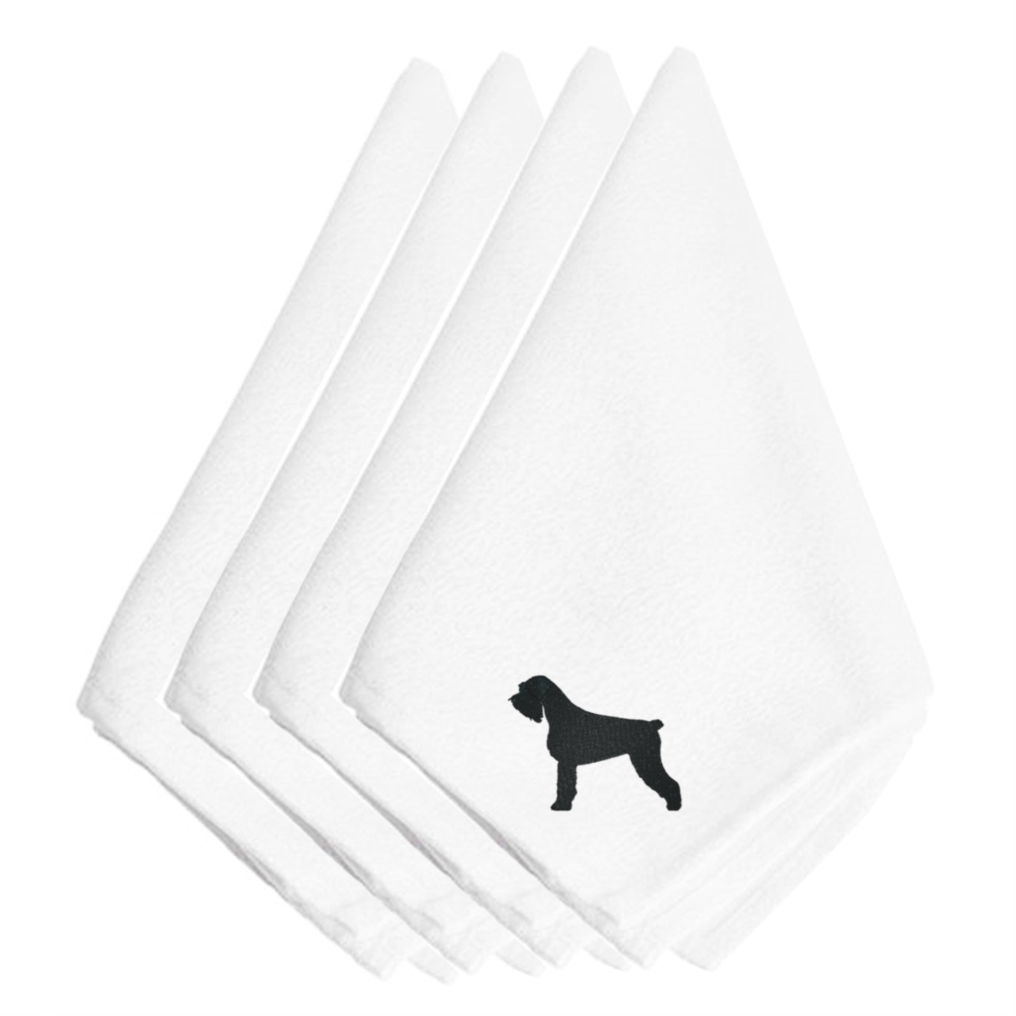 Caroline'S Treasures Bb3473Npke Giant Schnauzer Embroidered Napkins (Set Of 4), 20, Multicolor