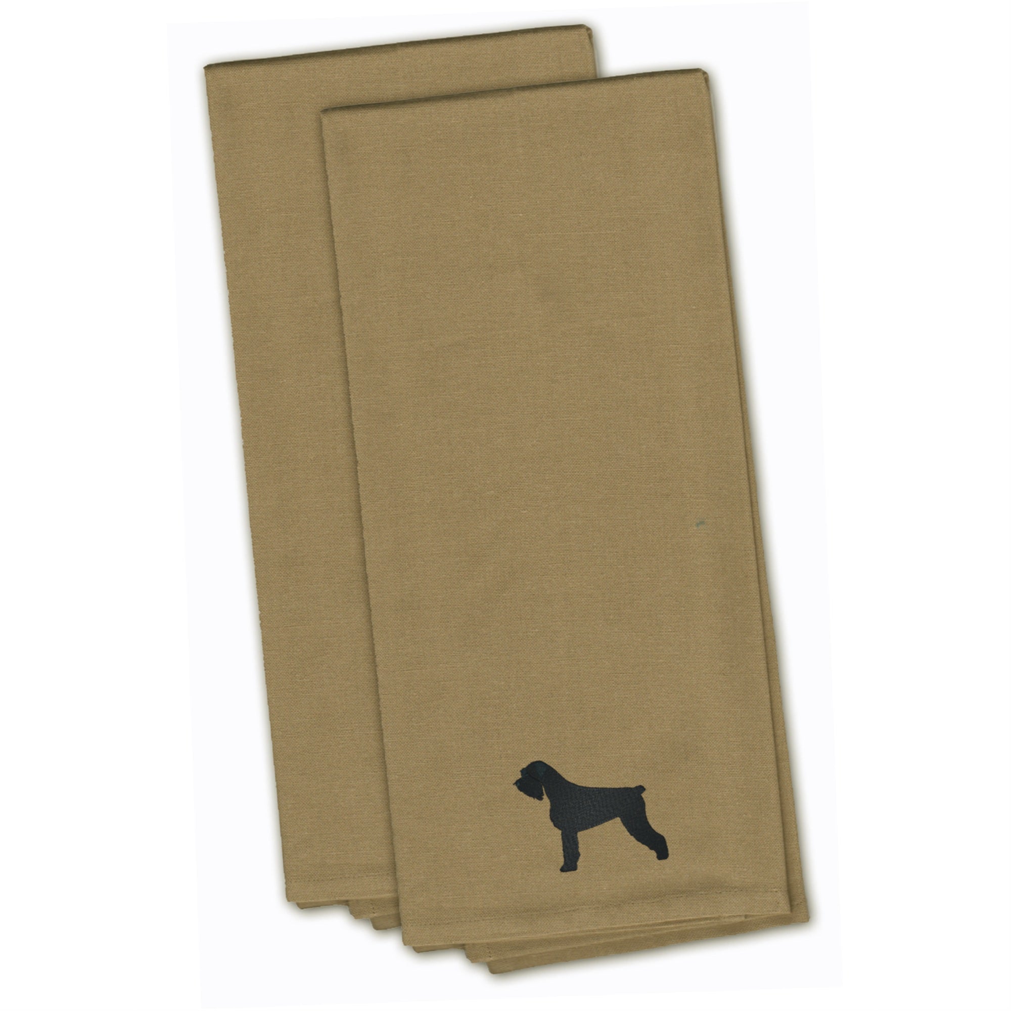 Caroline'S Treasures Bb3473Tntwe Giant Schnauzer Tan Embroidered Kitchen Towel (Set Of 2), 28 X 19, Multicolor