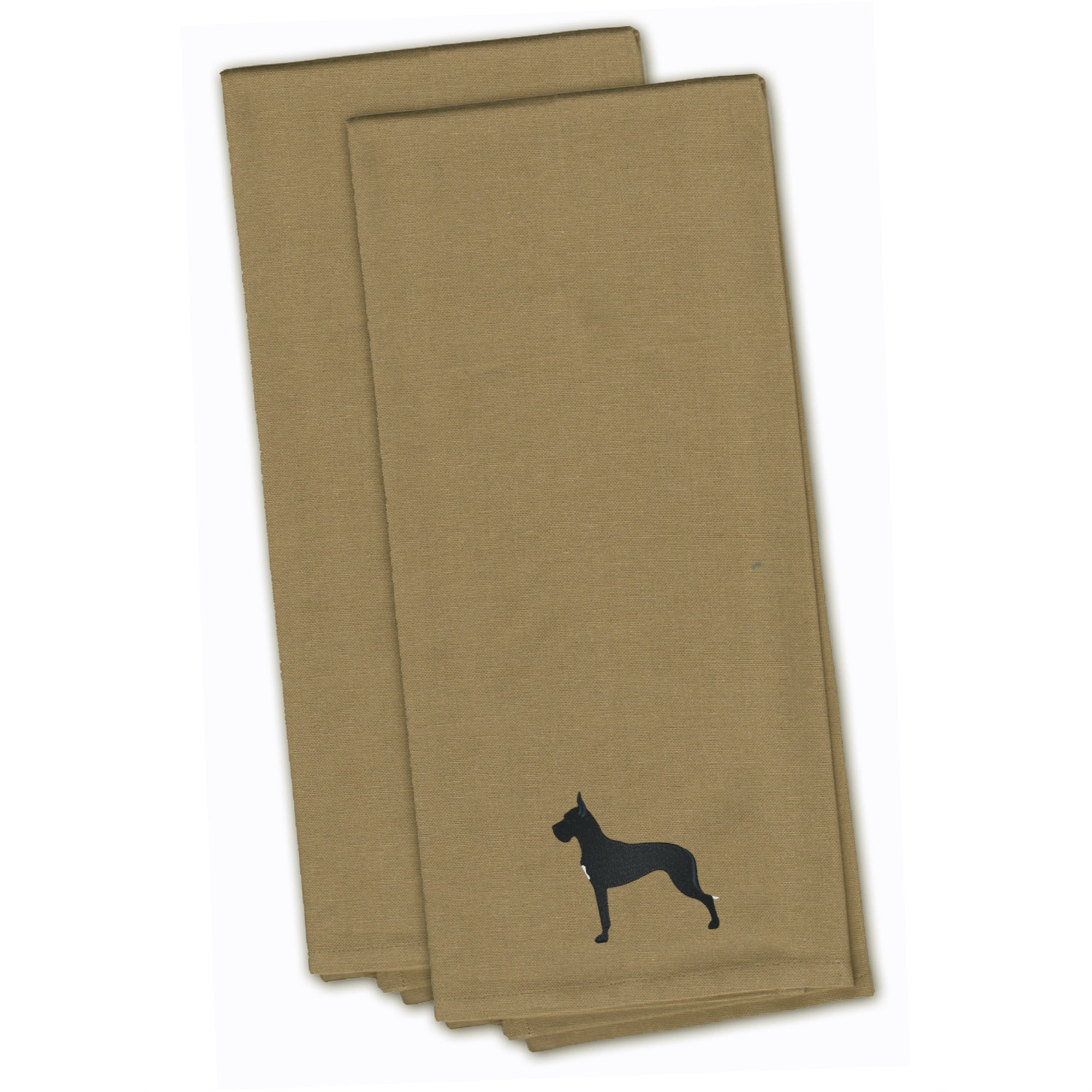 Caroline'S Treasures Bb3475Tntwe Great Dane Tan Embroidered Kitchen Towel (Set Of 2), 28 X 19, Multicolor