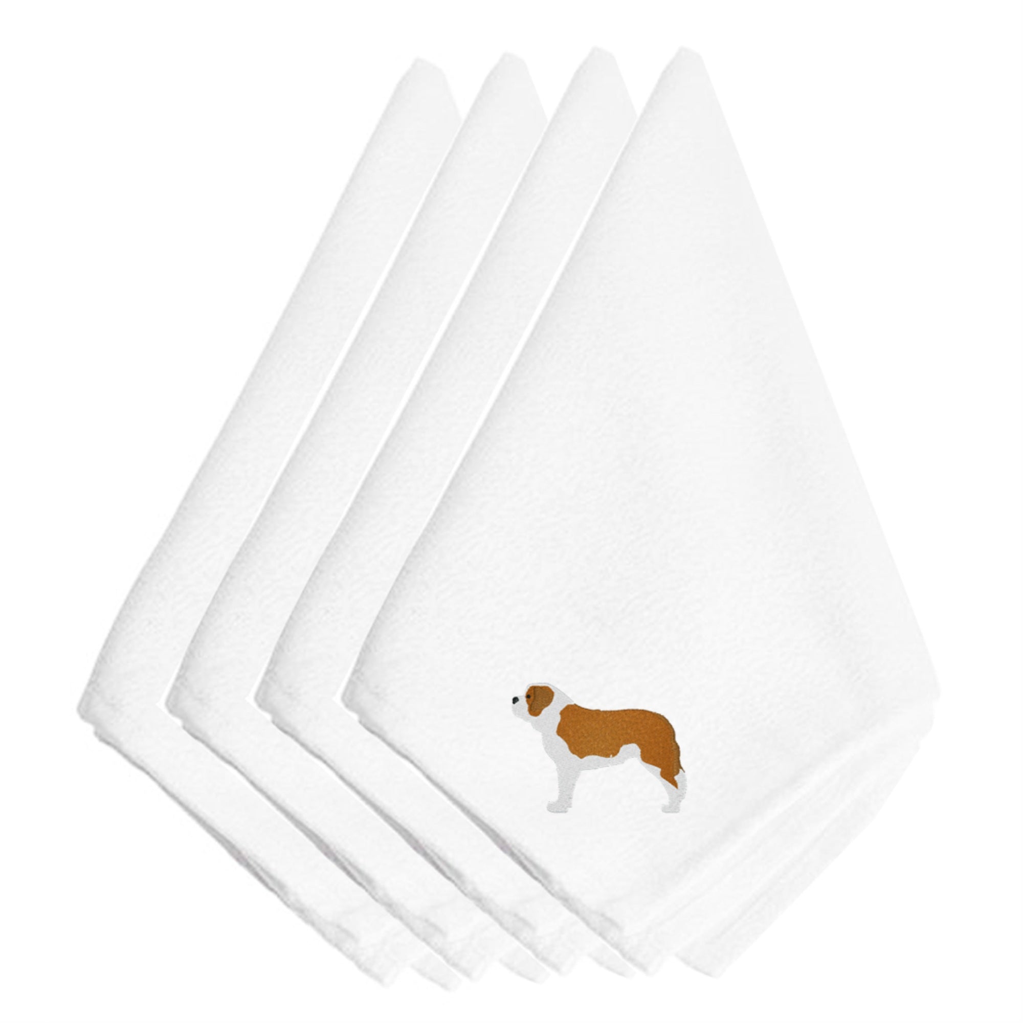 Caroline'S Treasures Bb3476Npke Saint Bernard Embroidered Napkins (Set Of 4), 20, Multicolor