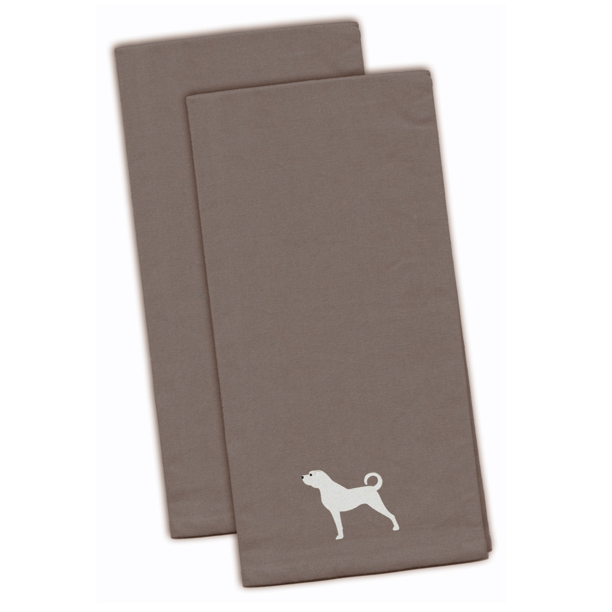 Caroline'S Treasures Bb3477Gytwe Anatolian Shepherd Gray Embroidered Kitchen Towel (Set Of 2), 28 X 19, Multicolor
