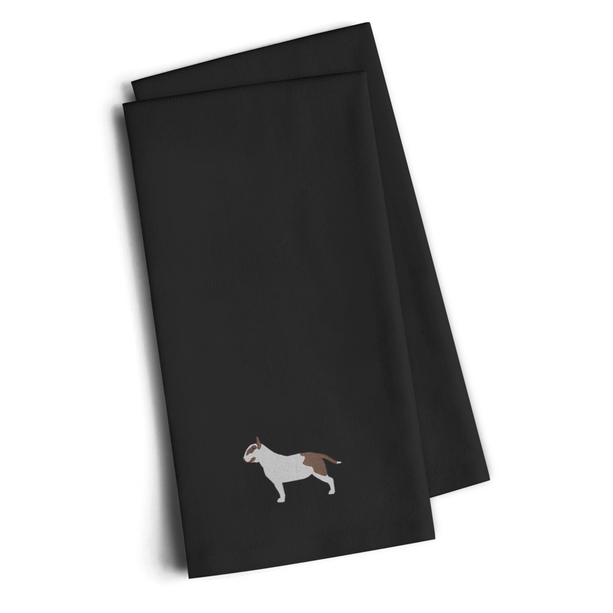 Caroline'S Treasures Bb3478Bktwe Bull Terrier Black Embroidered Kitchen Towel (Set Of 2), 28 H X 19 W, Multicolor