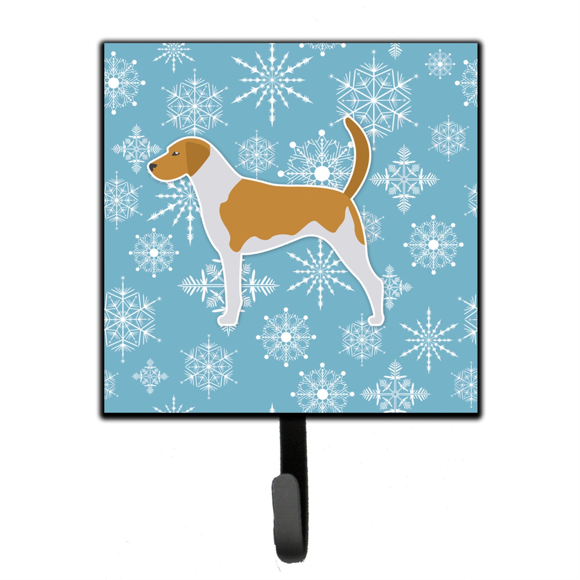 Caroline'S Treasures Winter Snowflake American Foxhound Leash Or Key Holder Bb3498Sh4, Small, Multicolor