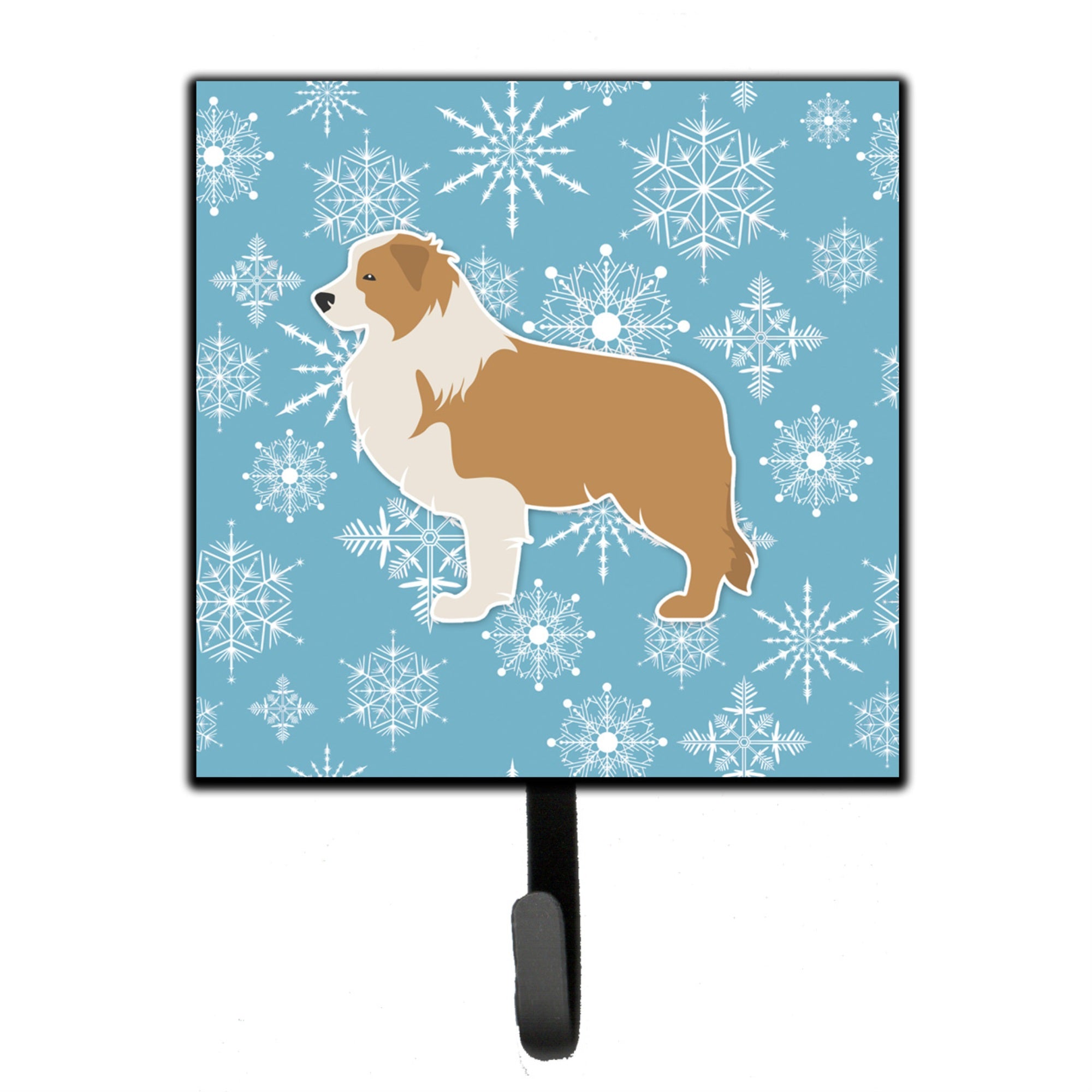 Caroline'S Treasures Winter Snowflake Red Border Collie Leash Or Key Holder Bb3522Sh4, Small, Multicolor