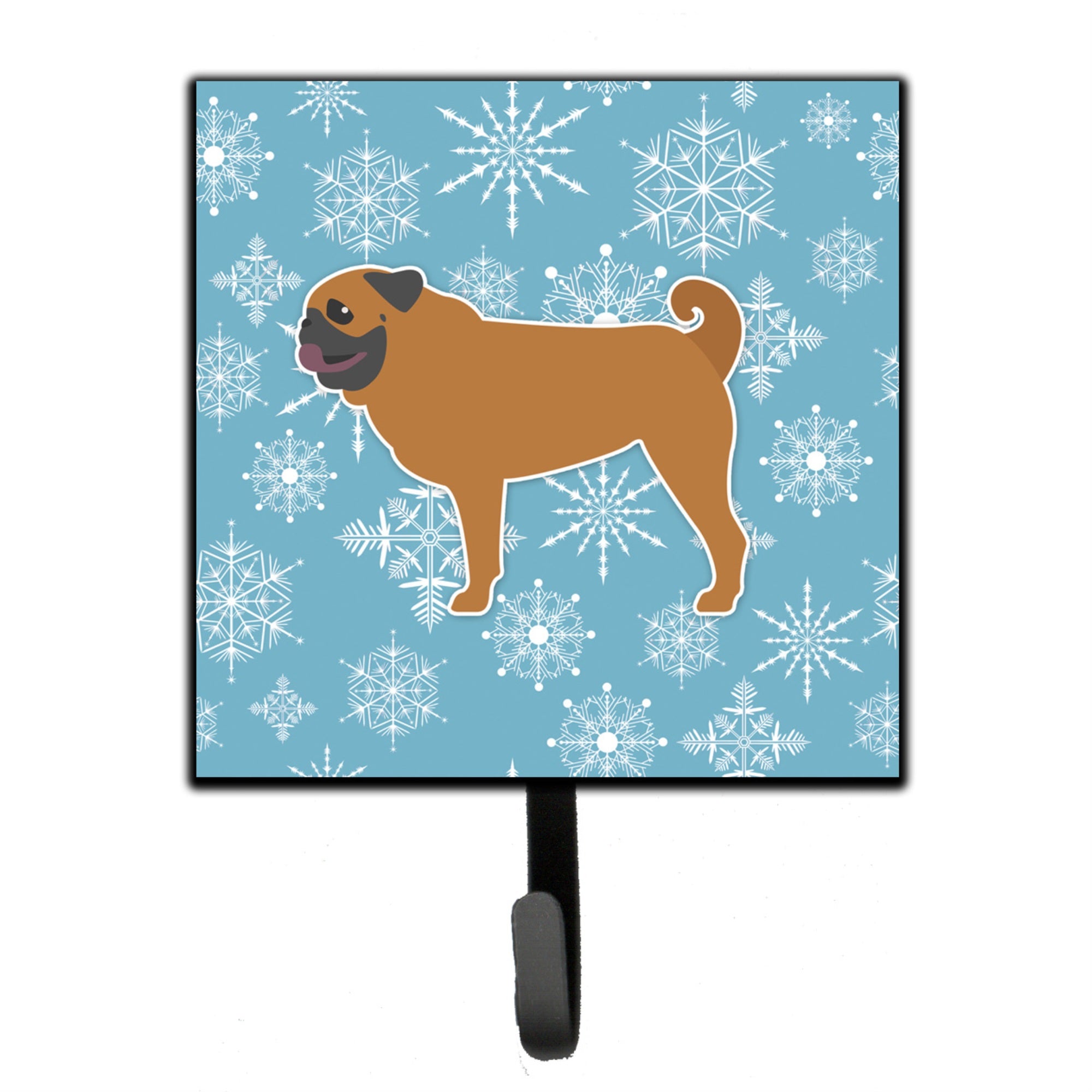 Caroline'S Treasures Winter Snowflake Pug Leash Or Key Holder Bb3547Sh4, Small, Multicolor