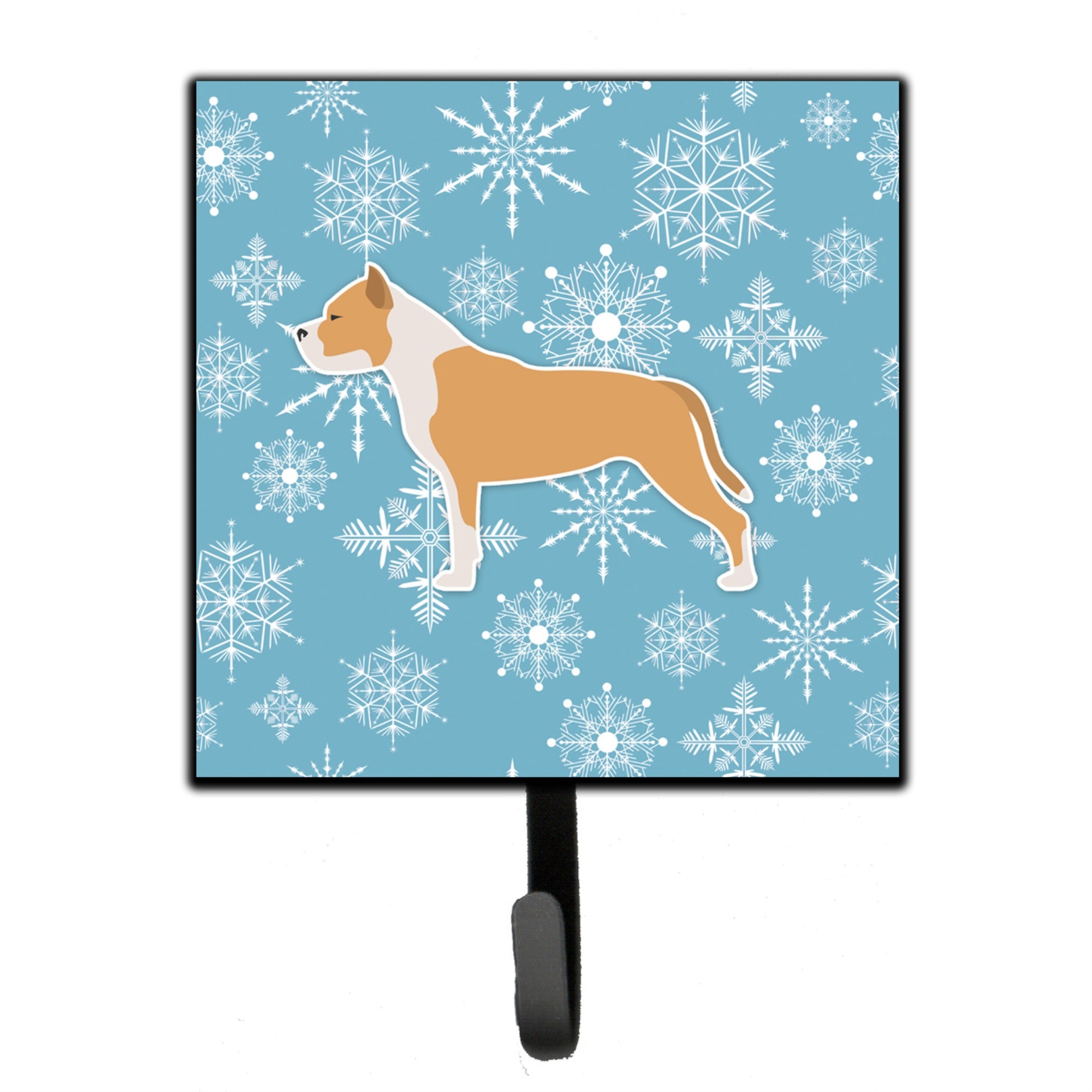 Caroline'S Treasures Winter Snowflake Staffordshire Bull Terrier Leash Or Key Holder Bb3554Sh4, Small, Multicolor