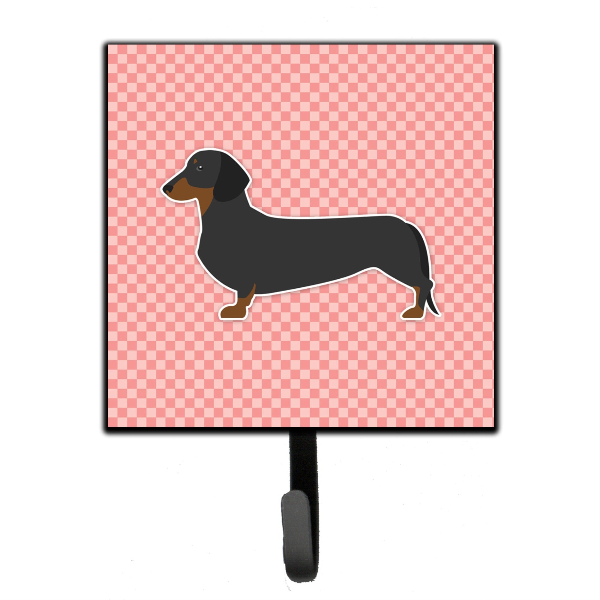 Caroline'S Treasures Dachshund Checkerboard Pink Leash Or Key Holder Bb3582Sh4, Small, Multicolor