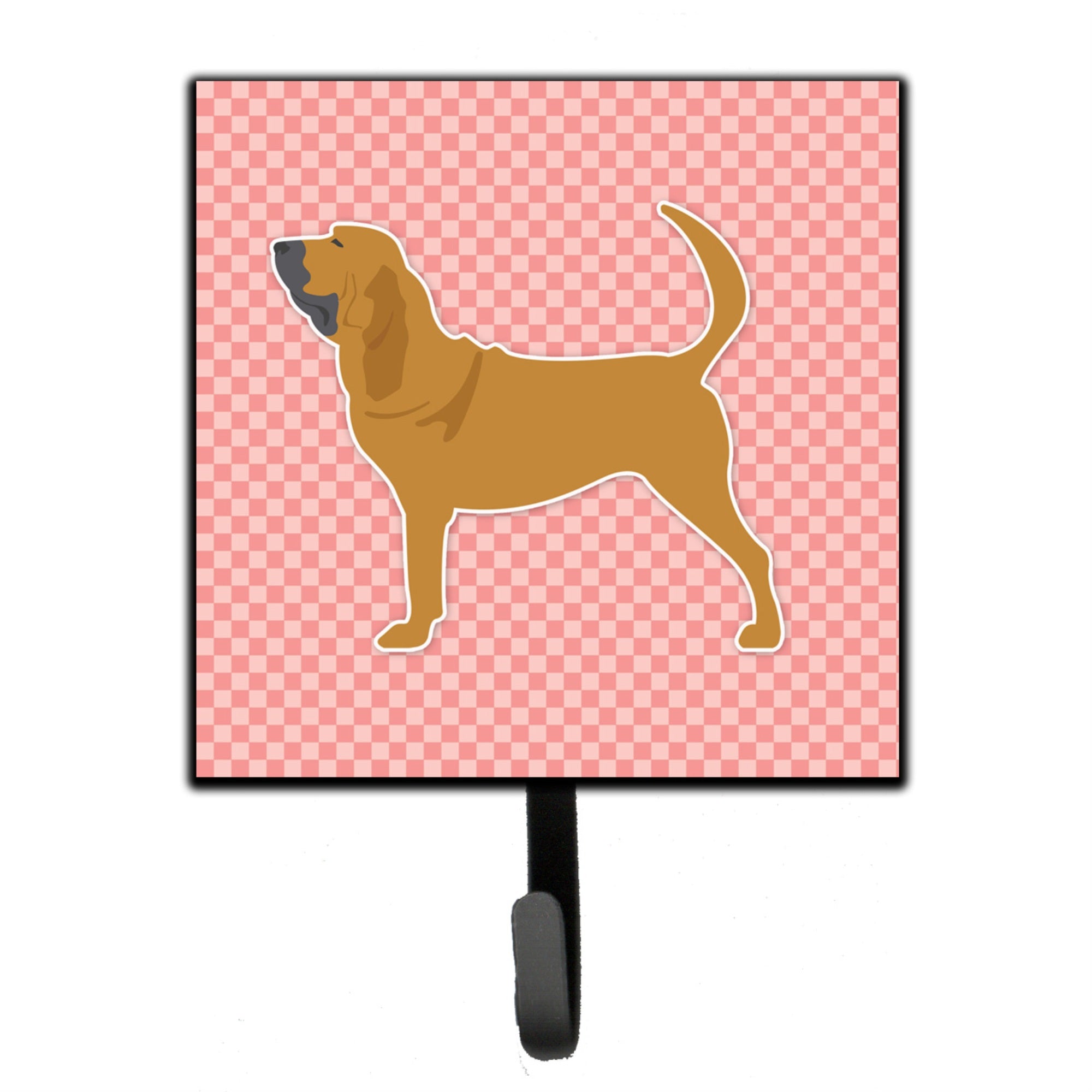 Caroline'S Treasures Bloodhound Checkerboard Pink Leash Or Key Holder Bb3584Sh4, Small, Multicolor