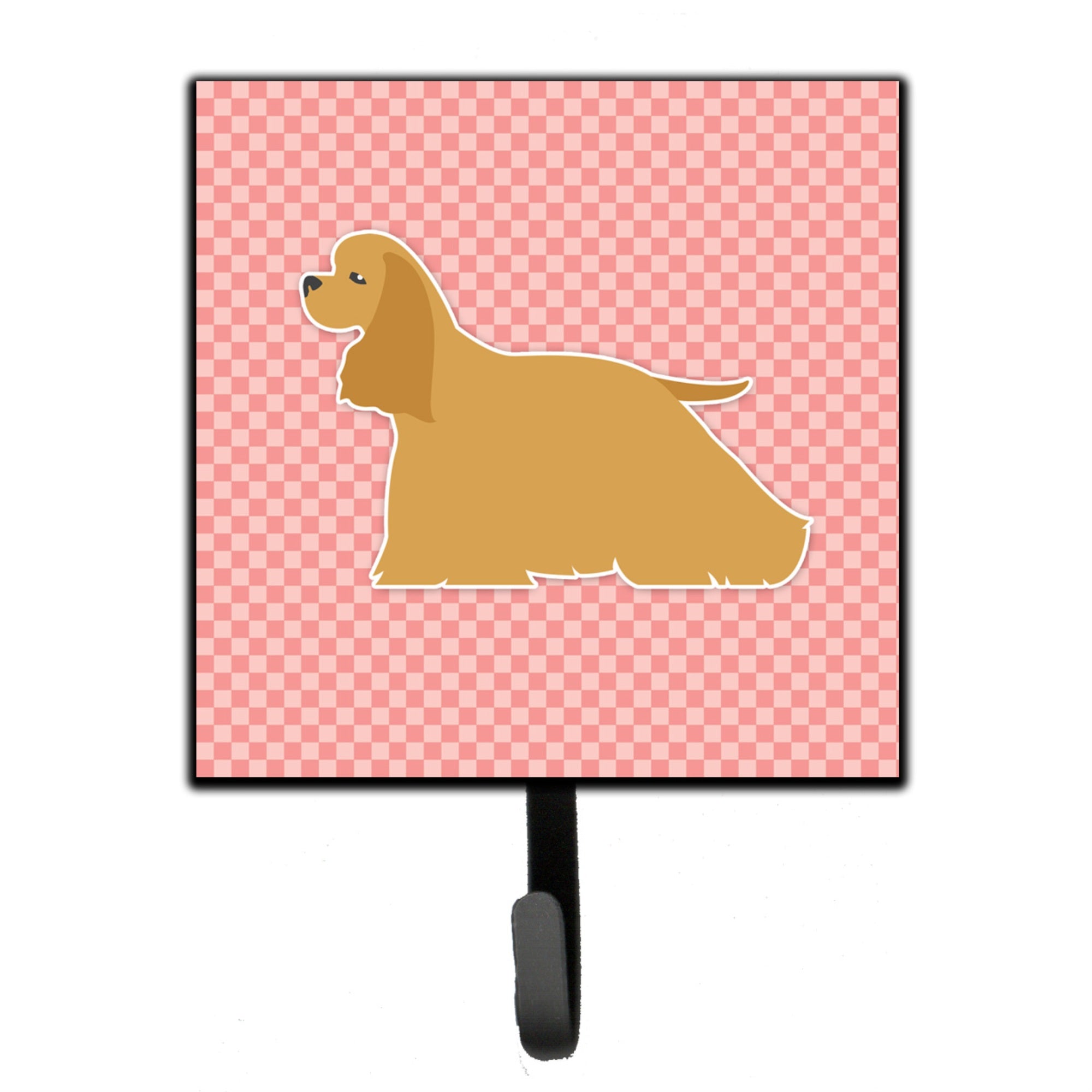 Caroline'S Treasures Cocker Spaniel Checkerboard Pink Leash Or Key Holder Bb3586Sh4, Small, Multicolor