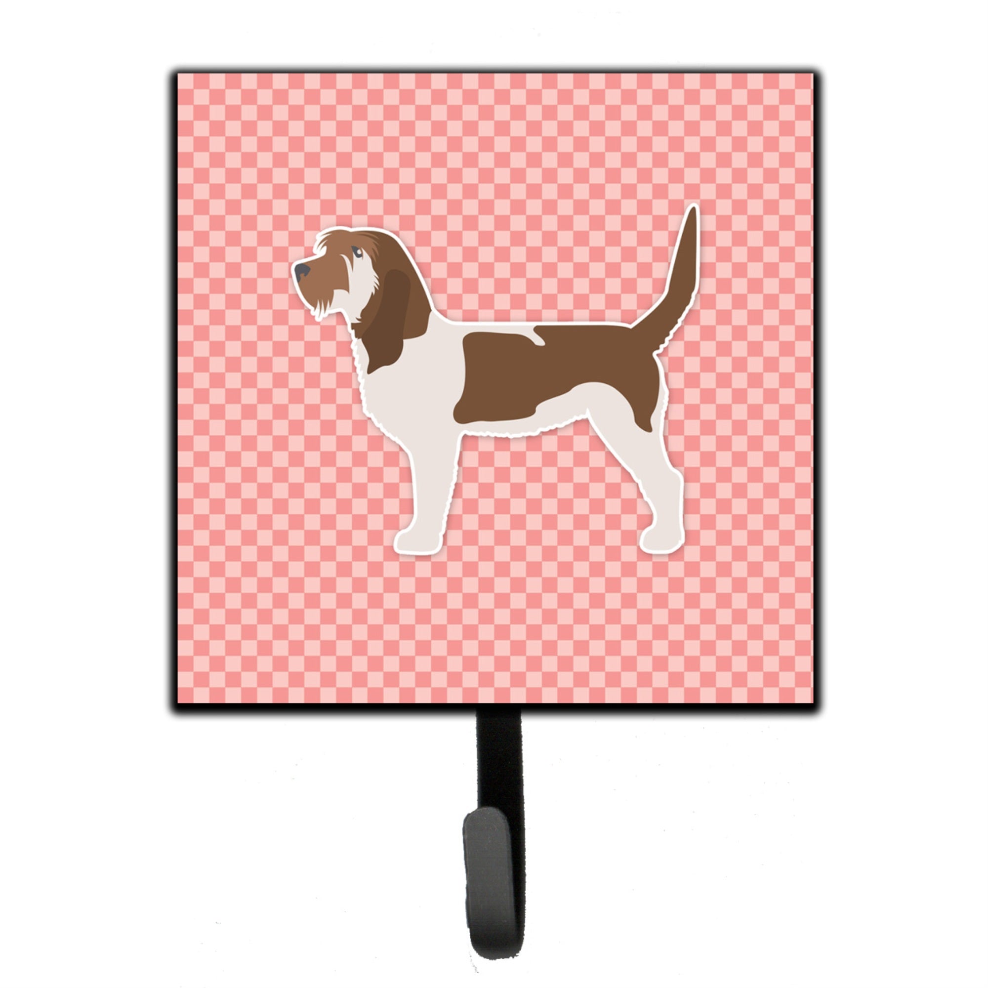 Caroline'S Treasures Grand Basset Griffon Vendeen Checkerboard Pink Leash Or Key Holder Bb3590Sh4, Small, Multicolor
