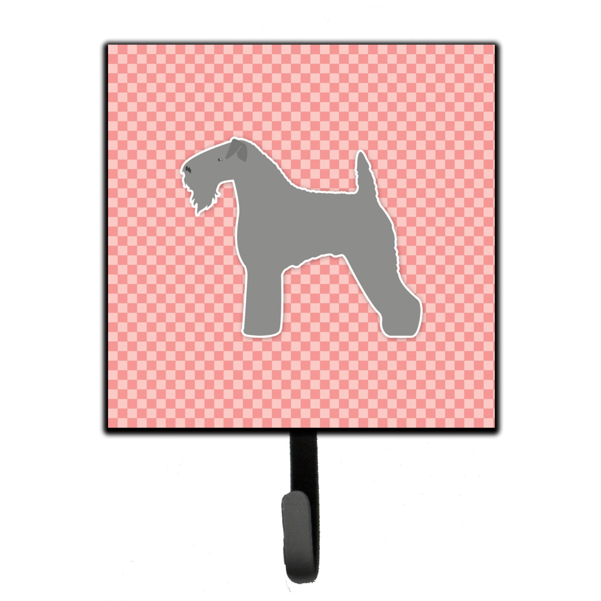 Caroline'S Treasures Kerry Blue Terrier Checkerboard Pink Leash Or Key Holder Bb3592Sh4, Small, Multicolor