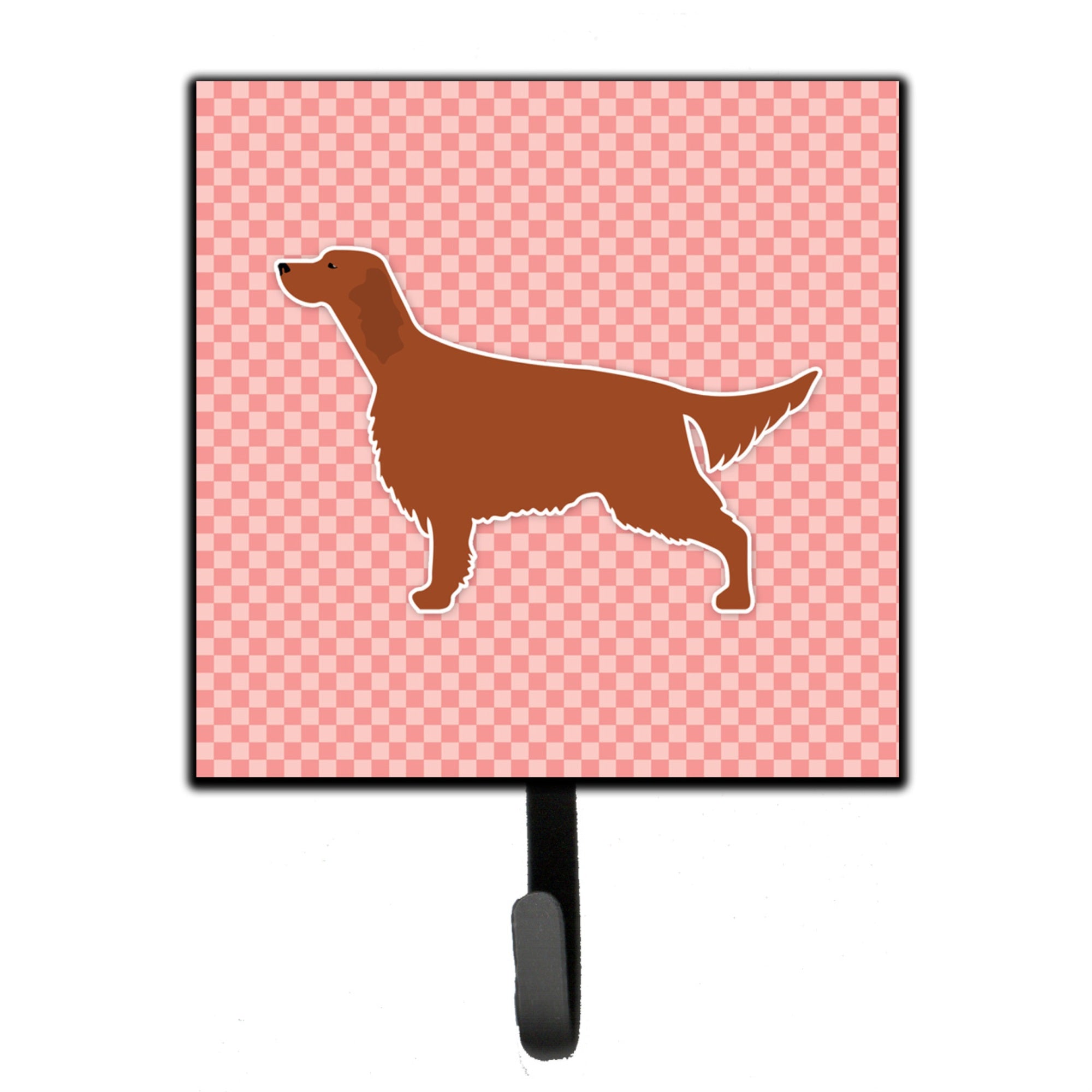 Caroline'S Treasures Irish Setter Checkerboard Pink Leash Or Key Holder Bb3593Sh4, Small, Multicolor