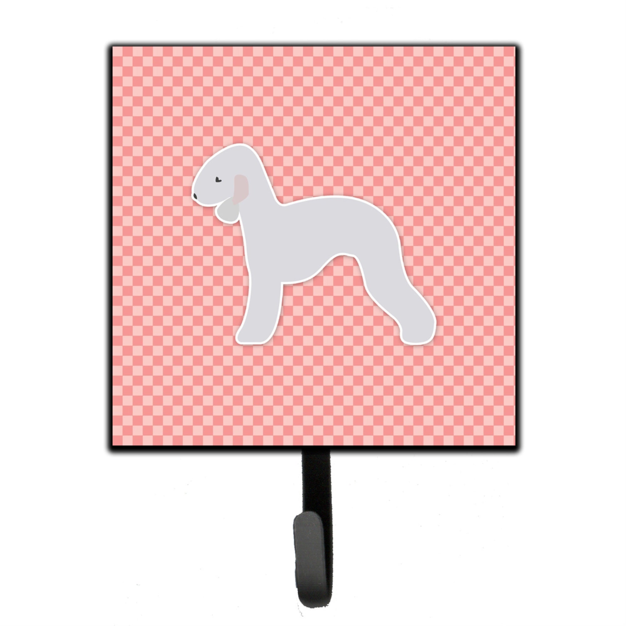 Caroline'S Treasures Bedlington Terrier Checkerboard Pink Leash Or Key Holder Bb3594Sh4, Small, Multicolor