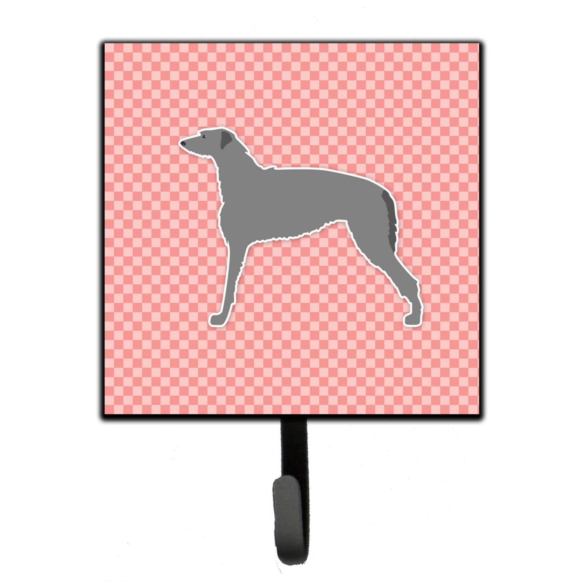 Caroline'S Treasures Scottish Deerhound Checkerboard Pink Leash Or Key Holder Bb3596Sh4, Small, Multicolor
