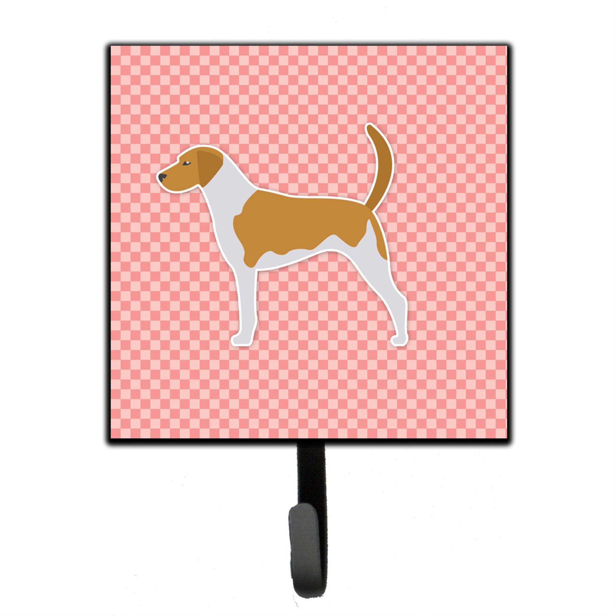 Caroline'S Treasures American Foxhound Checkerboard Pink Leash Or Key Holder Bb3598Sh4, Small, Multicolor