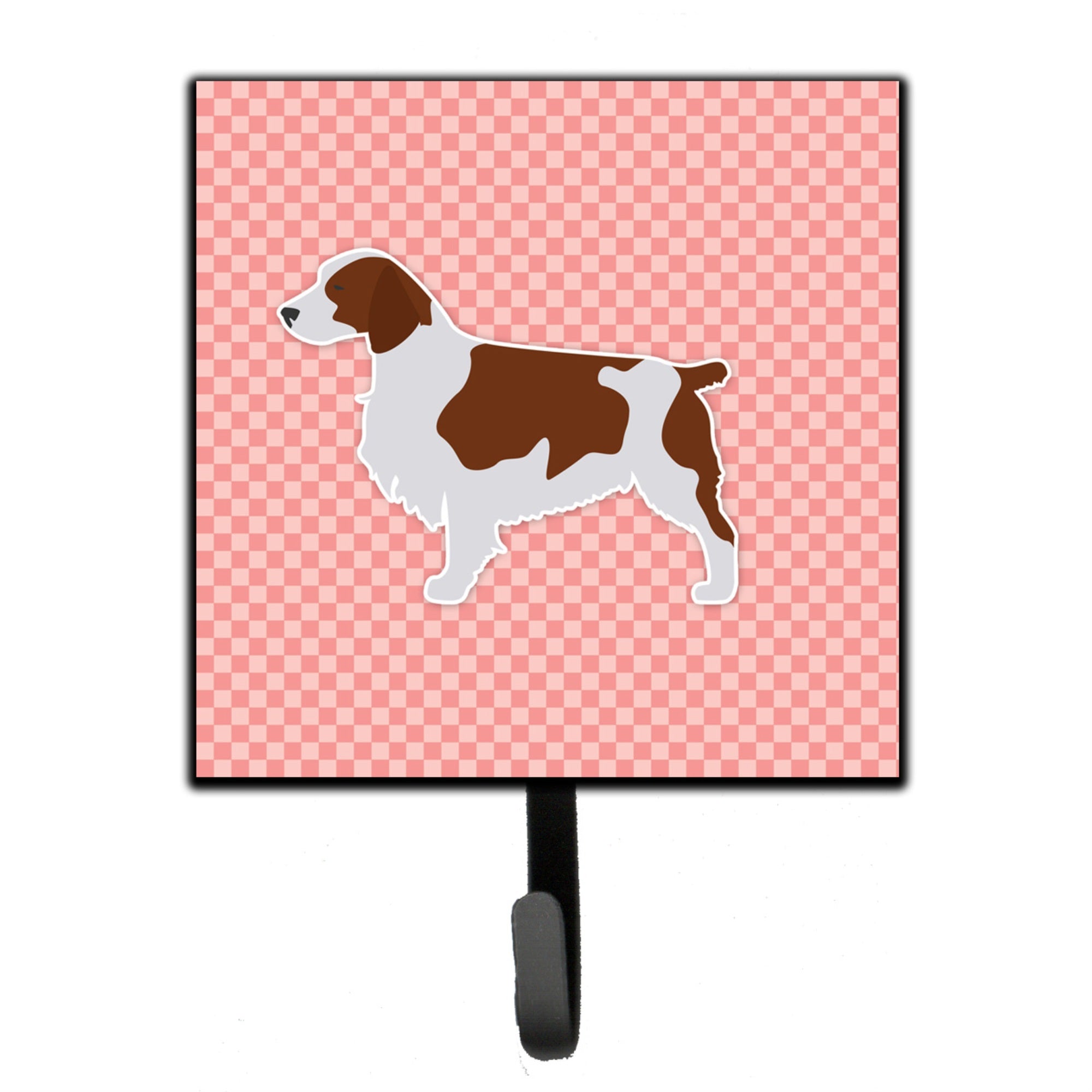 Caroline'S Treasures Welsh Springer Spaniel Checkerboard Pink Leash Or Key Holder Bb3600Sh4, Small, Multicolor