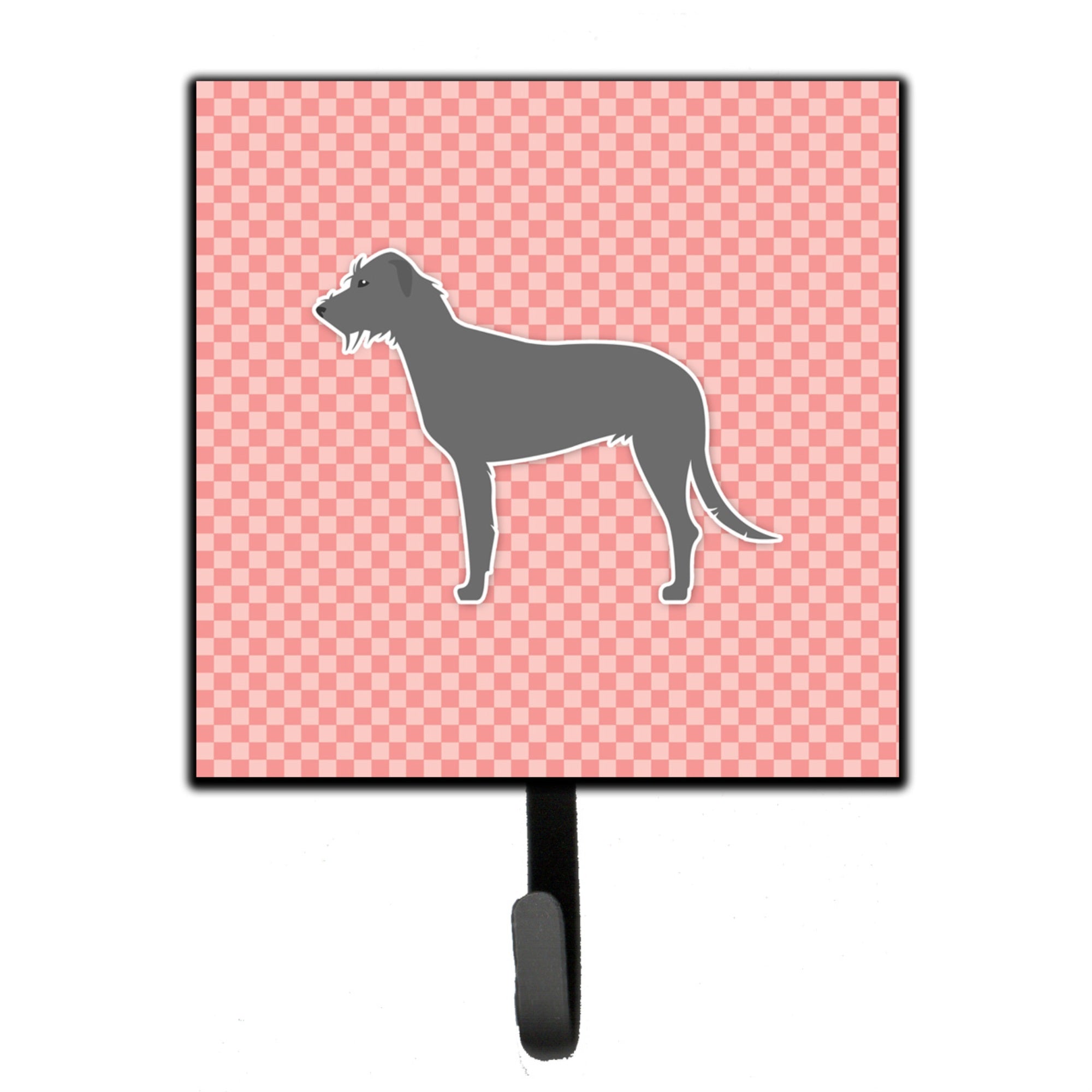 Caroline'S Treasures Irish Wolfhound Checkerboard Pink Leash Or Key Holder Bb3603Sh4, Small, Multicolor